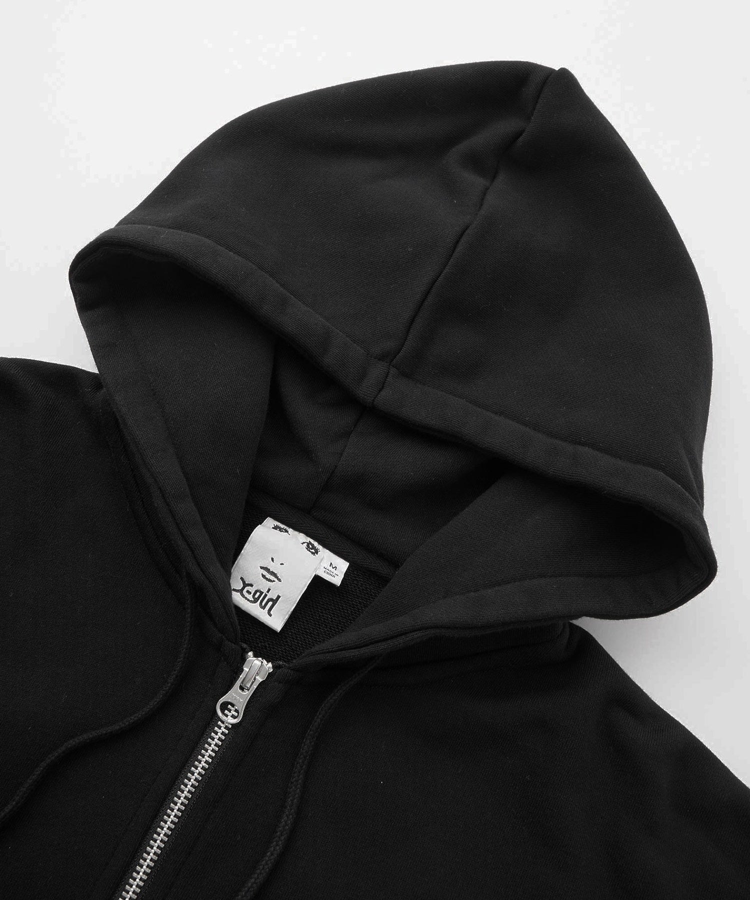 FACE PATCH AND LOGO ZIP UP SWEAT HOODIE