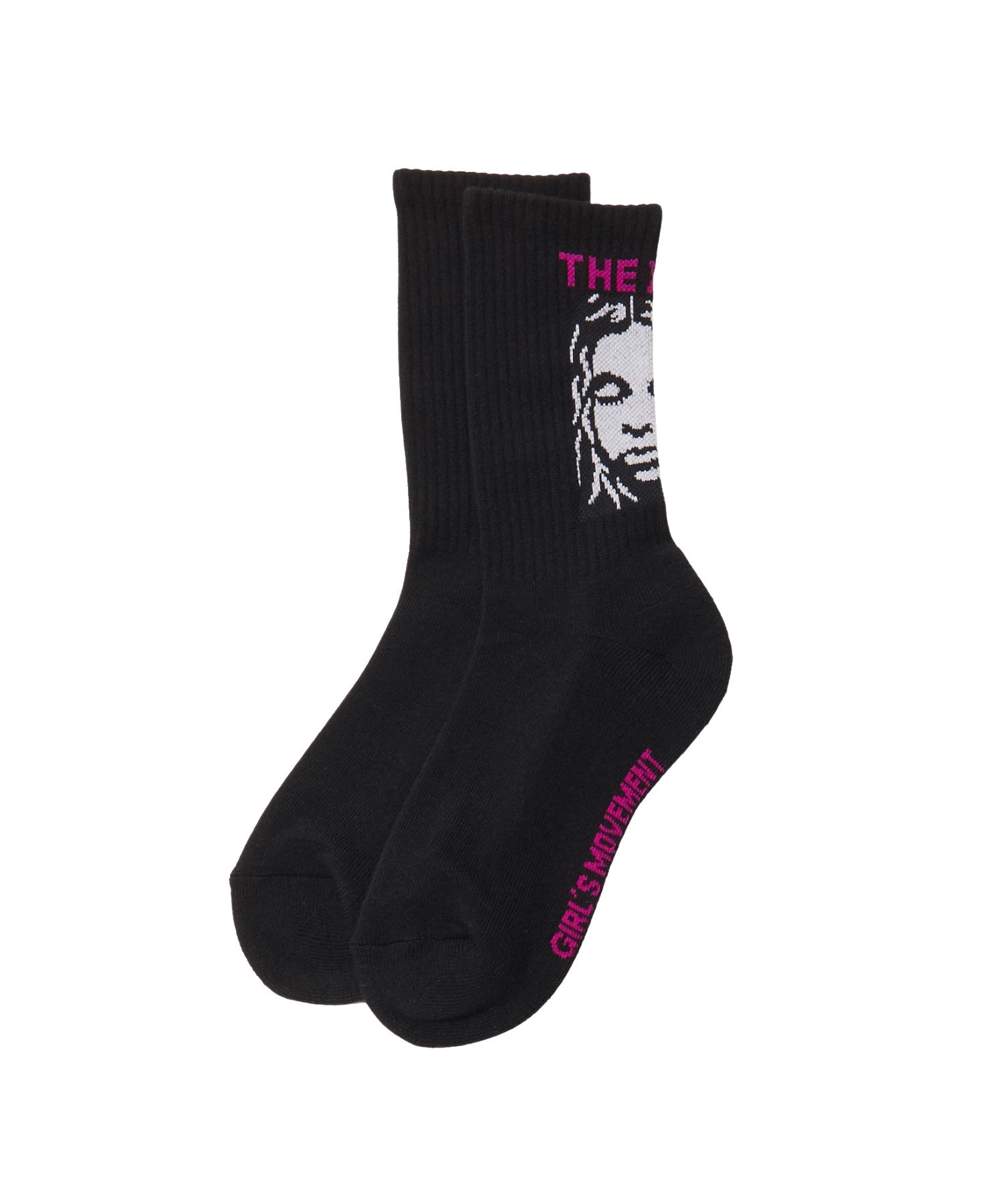 THE X-GIRL LOGO AND FACE JACQUARD RIB SOCKS