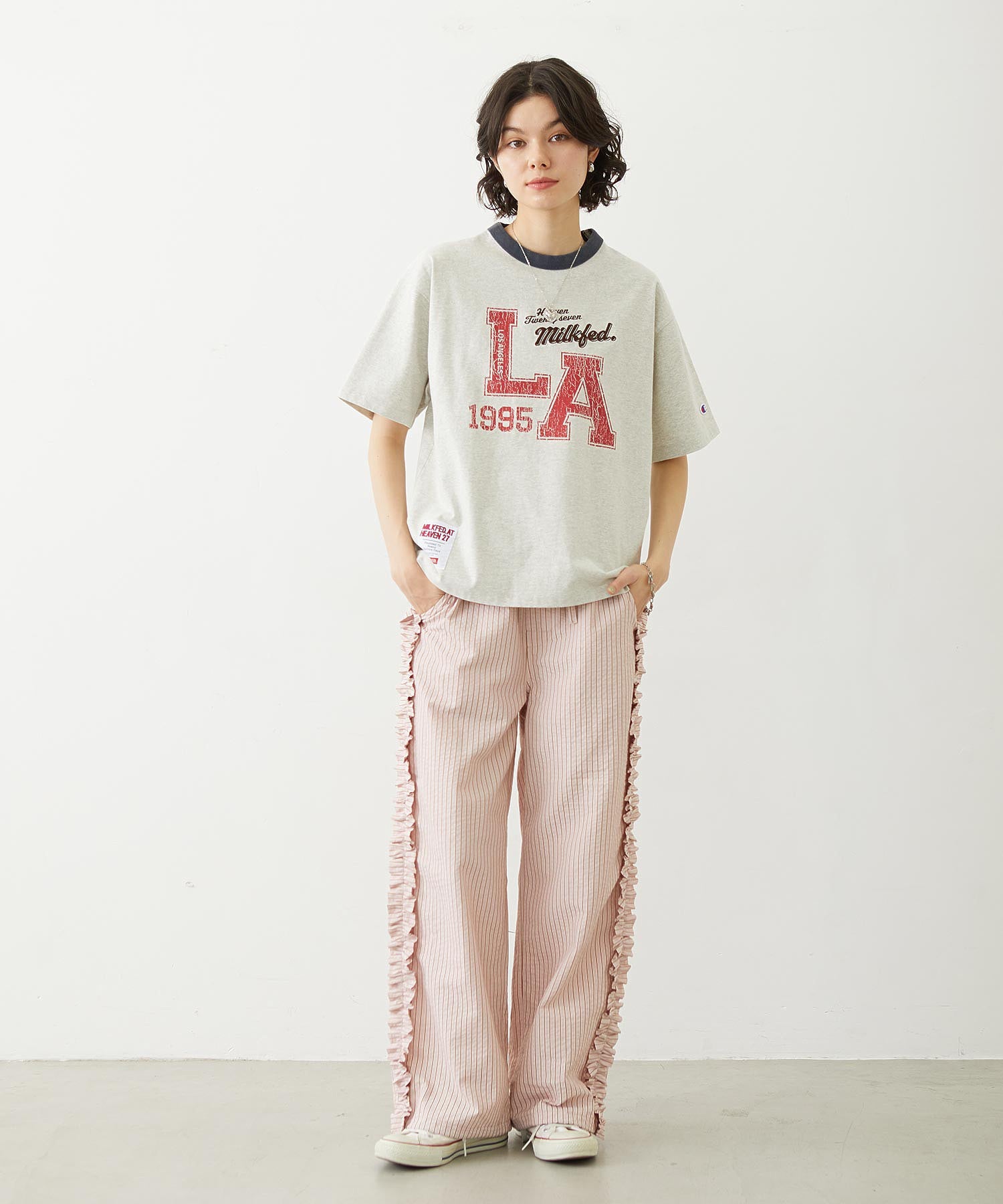 MILKFED.×CHAMPION LA LOGO S/S TEE