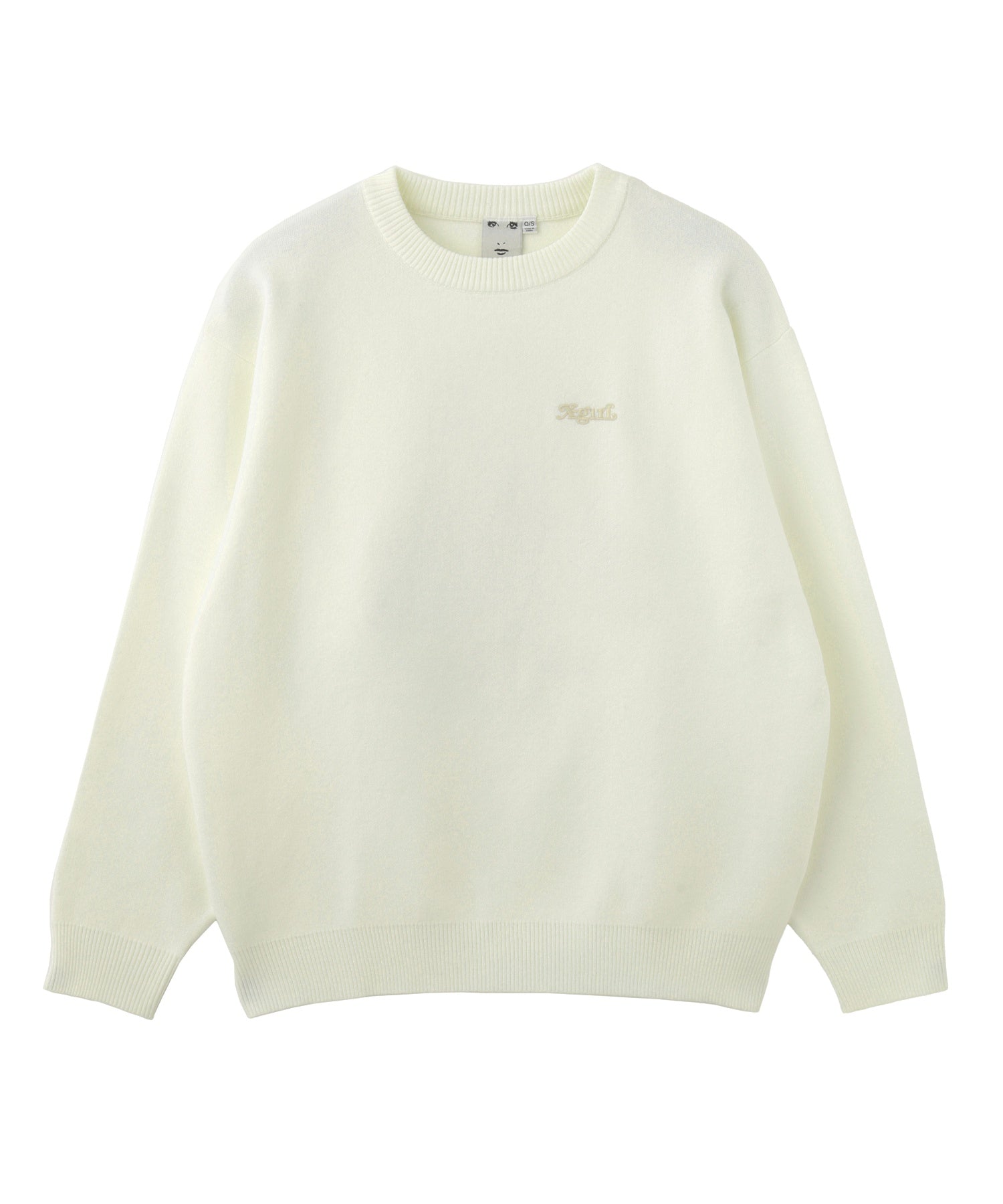 FACE EMBROIDERY KNIT TOP