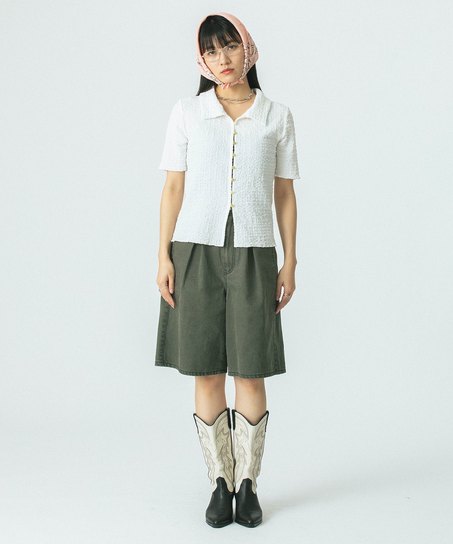 CREOLME/TUCK HALF PANTS