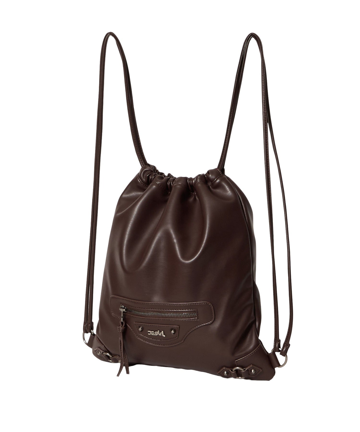 FAUX LEATHER UTILITY KNAPSACK