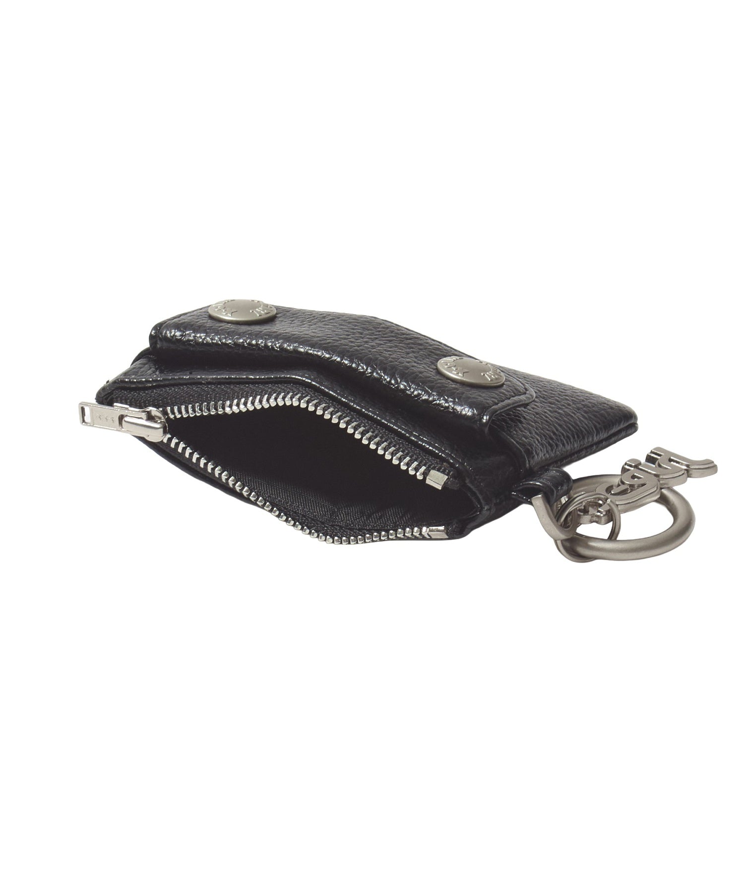 MILLS LOGO CHARM FAUX LEATHER COMPACT WALLET
