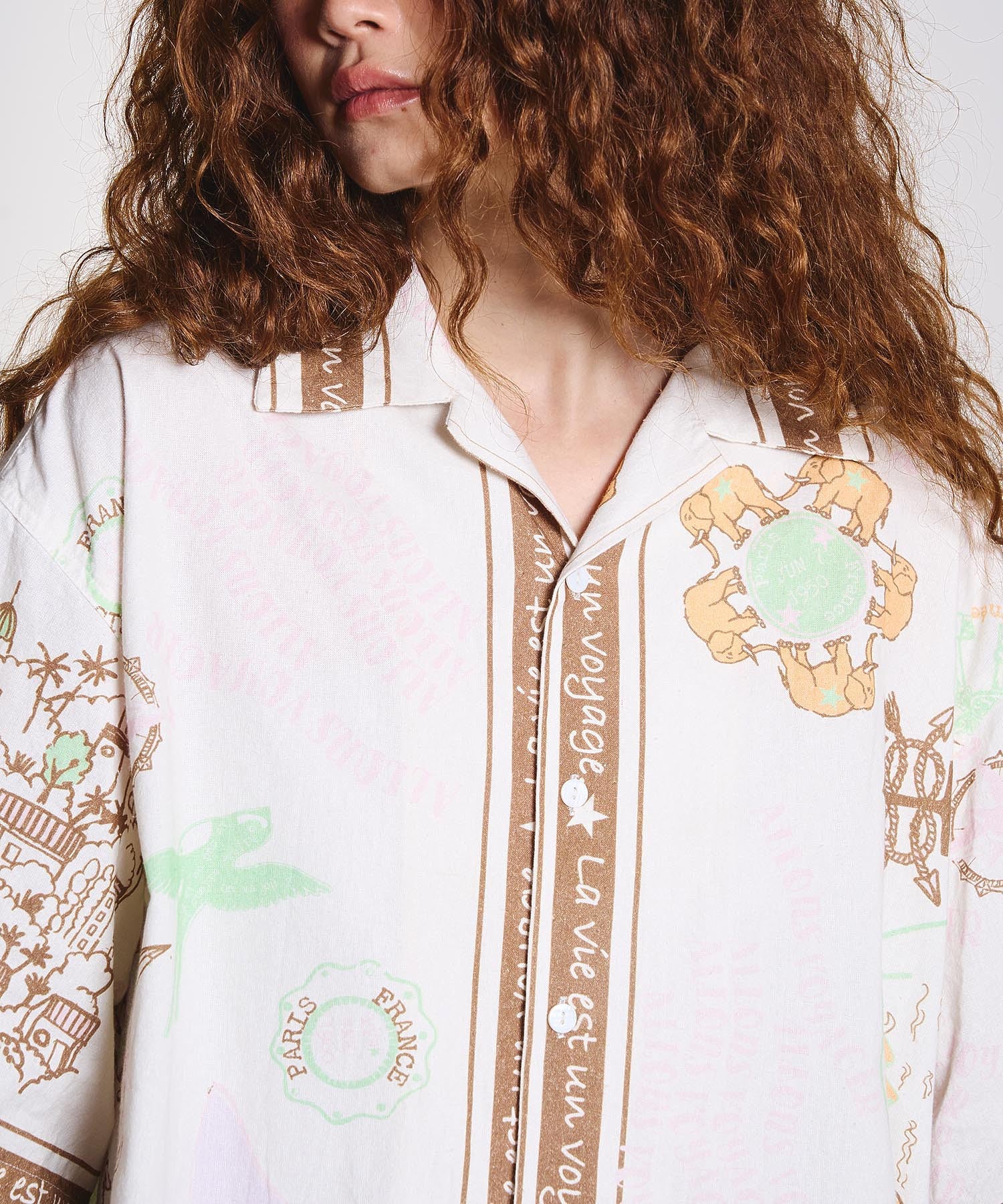 HLAADA for ROSEBUD/VOYAGE PRINT SHORT SLEEVE SHIRT
