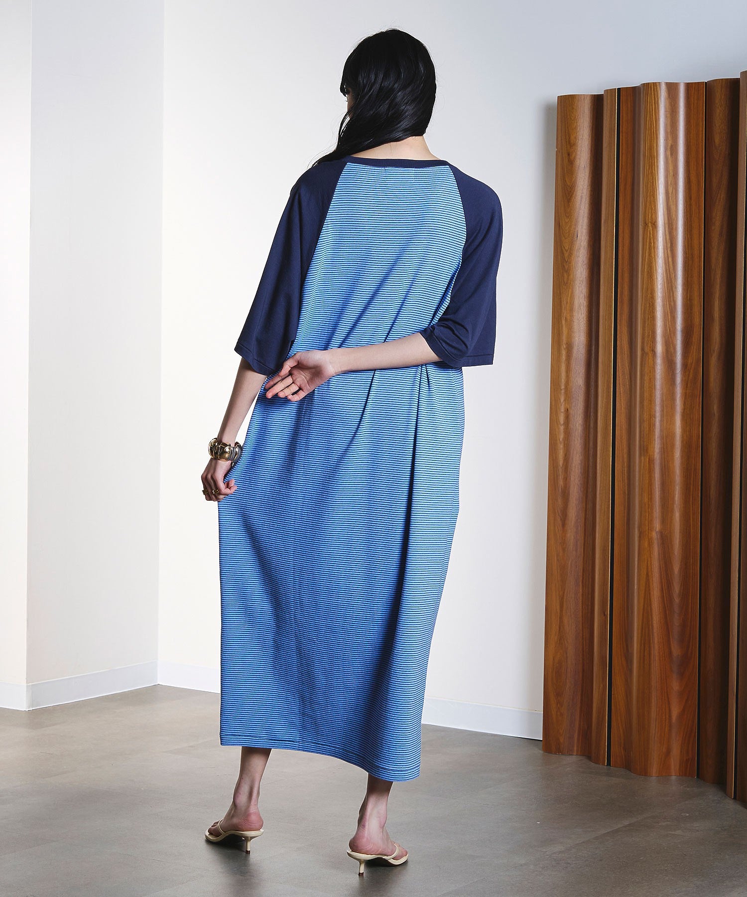 CREOLME/STRIPE RAGLAN DRESS
