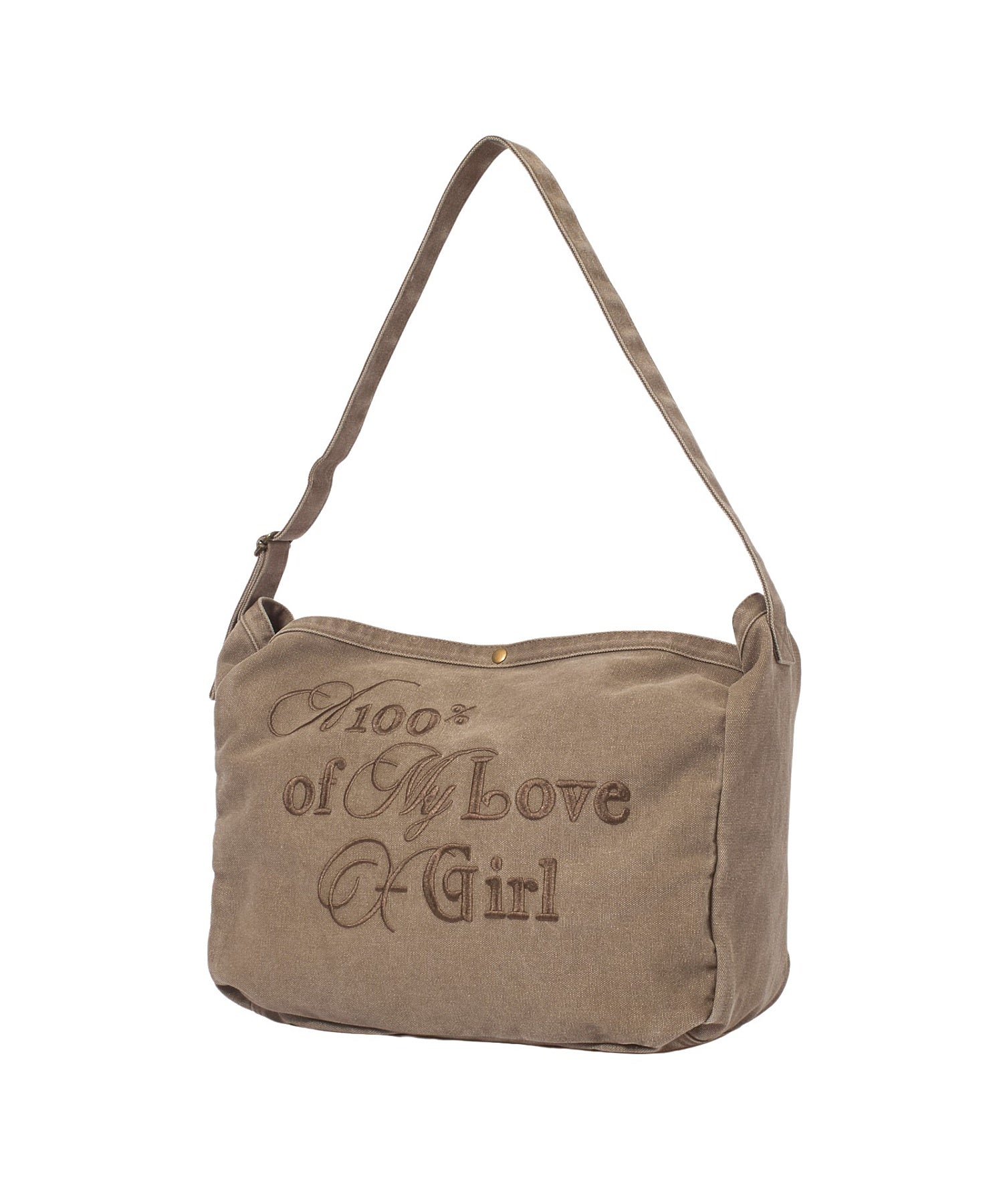 MIX FONT LOGO FADED SHOULDER BAG