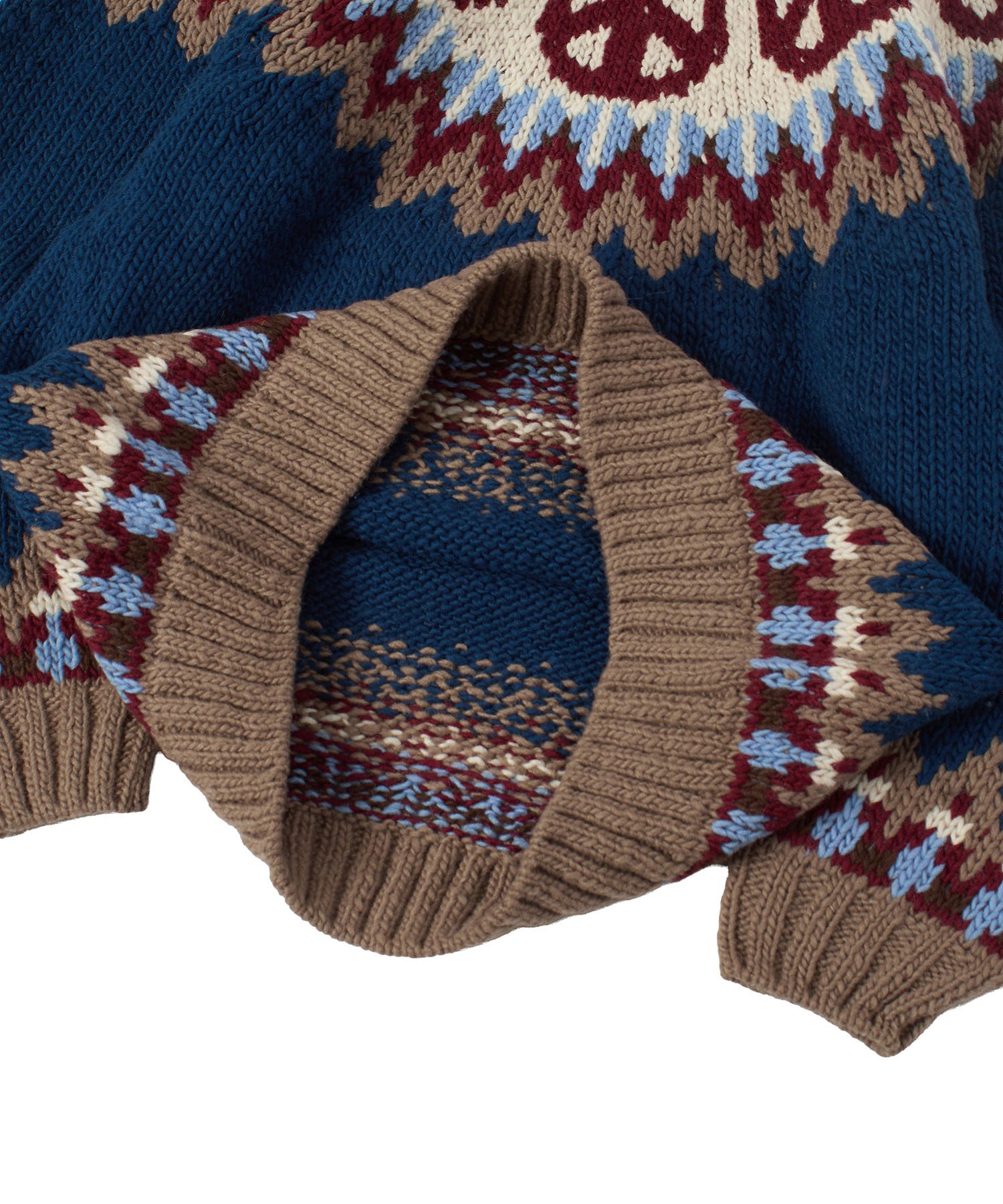 HAVE A GRATEFUL DAY/PEACE PATTERN KNIT CREW