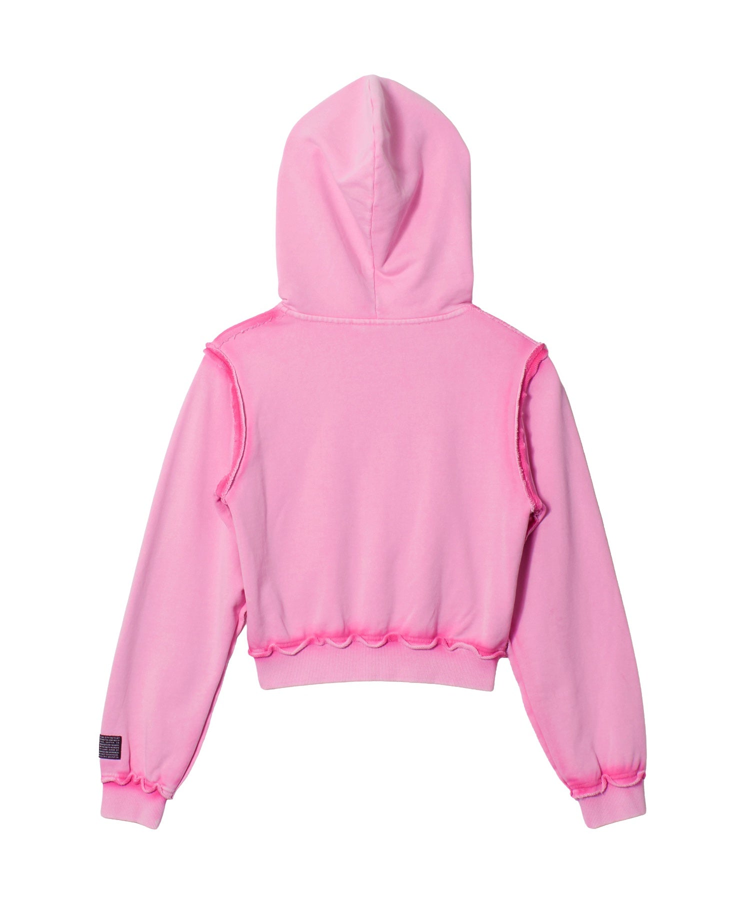 FADED CUT OFF COMPACT ZIP UP SWEWAT HOODIE