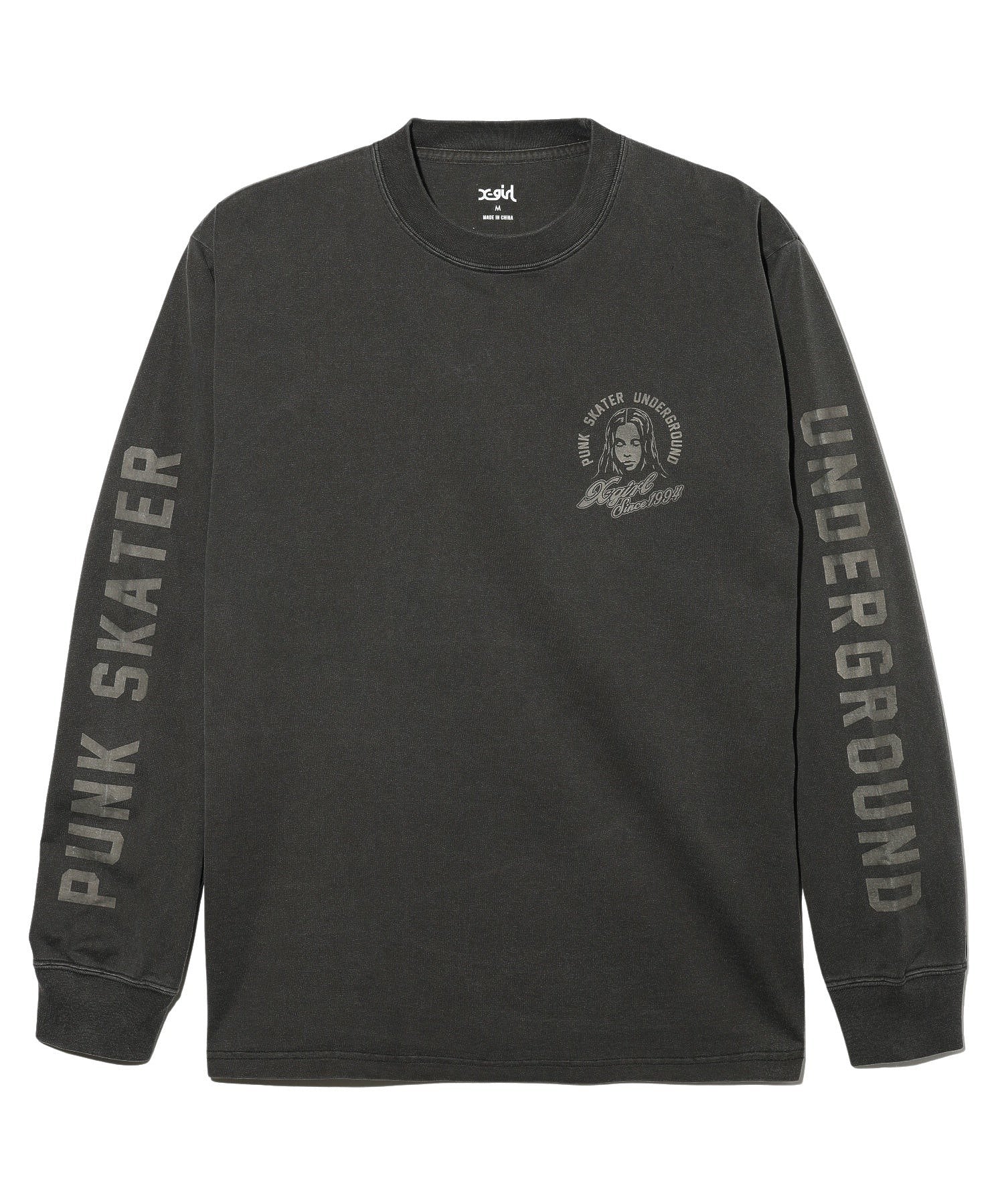 FACE & CURSIVE LOGO L/S TEE X-girl