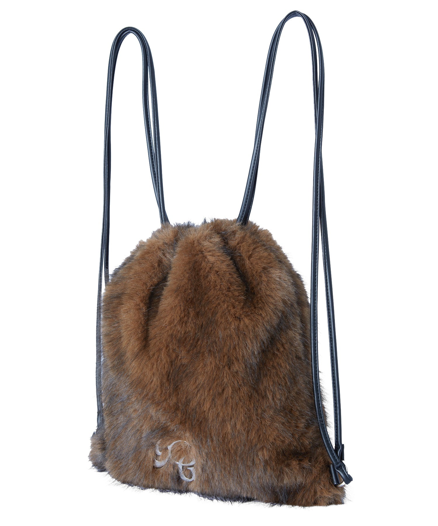 FAUX FUR METAL BUCKLE KNAPSACK