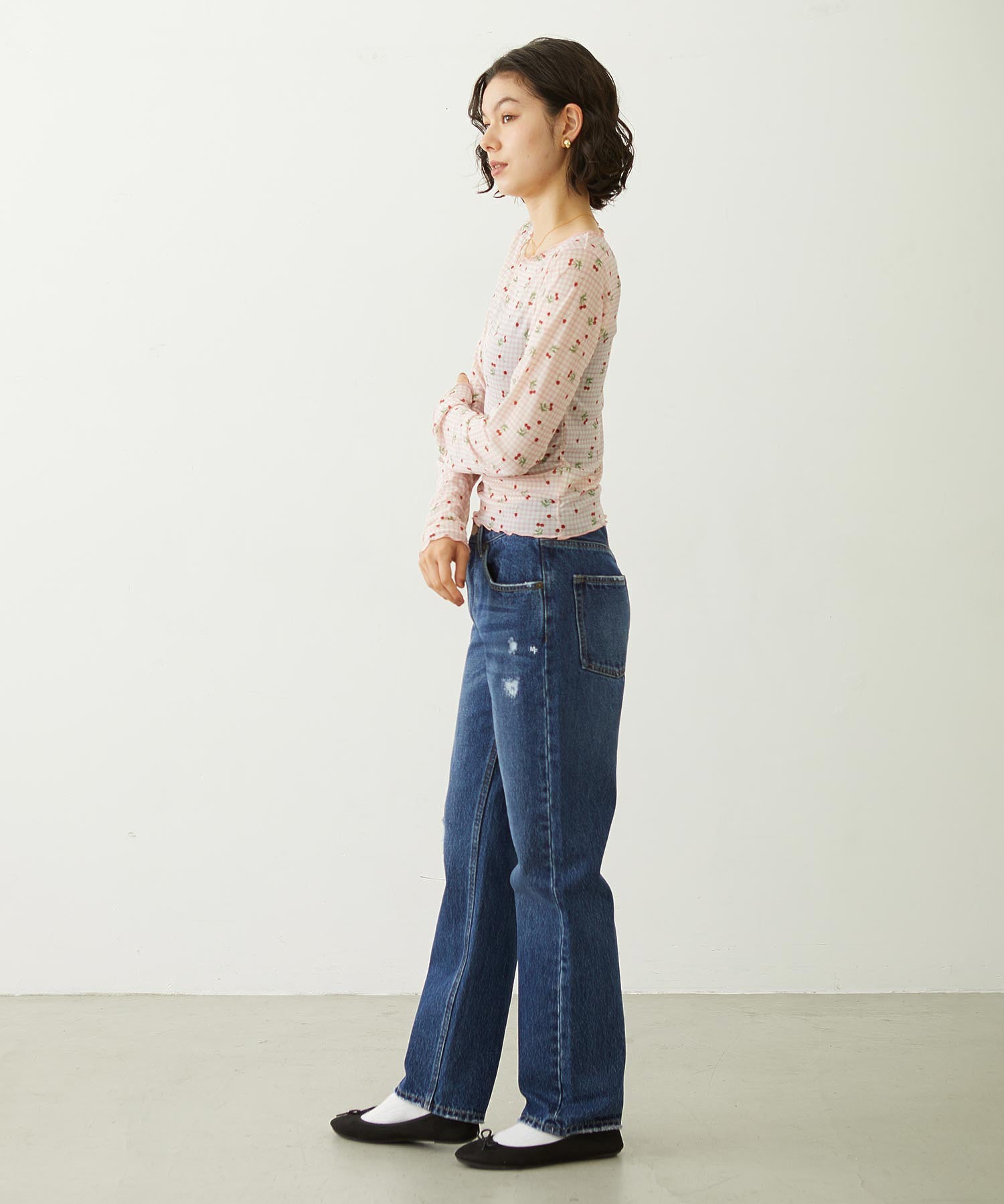REPAIR DETAIL DENIM PANTS
