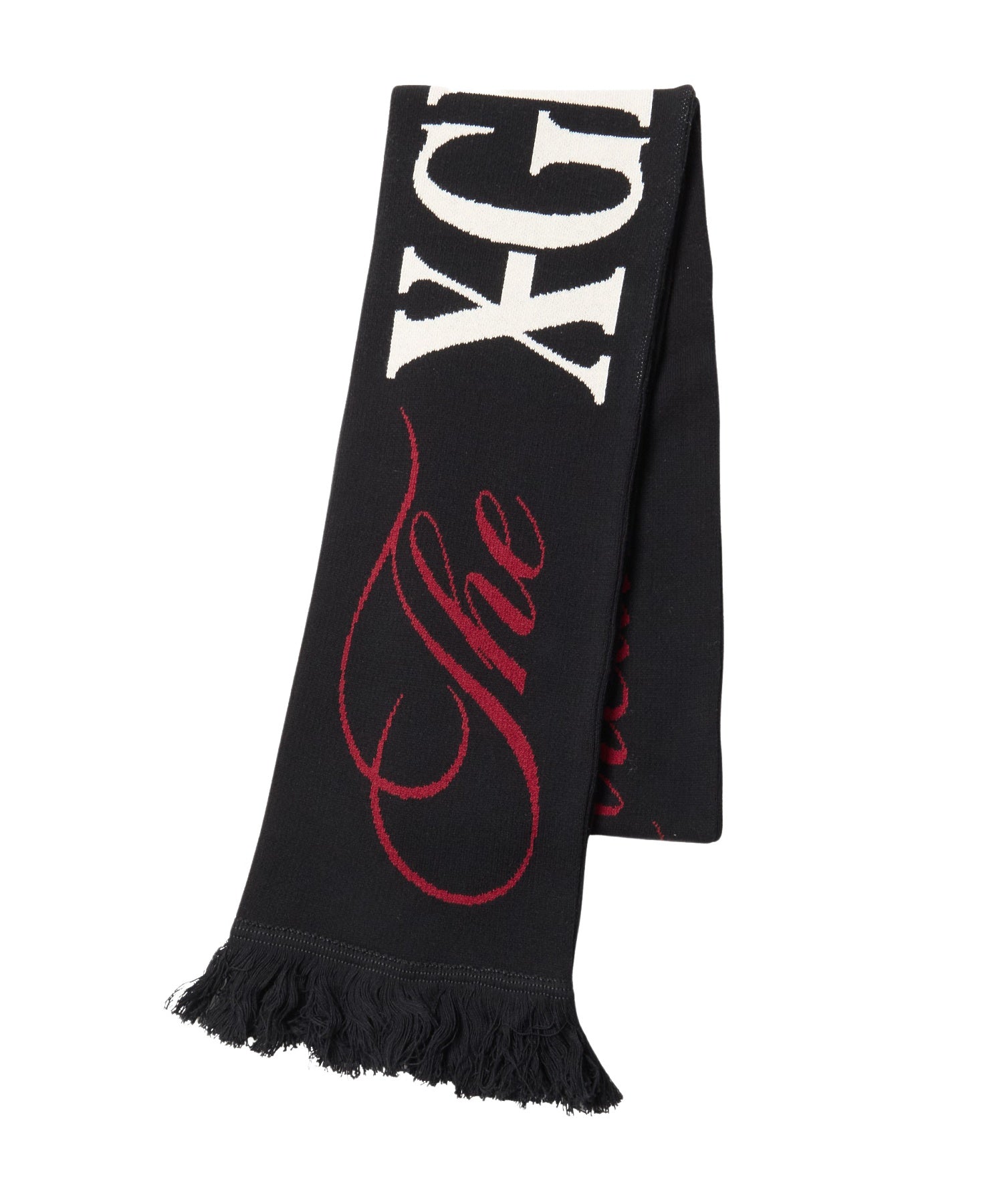MIXED FONT LOGO KNIT SCARF