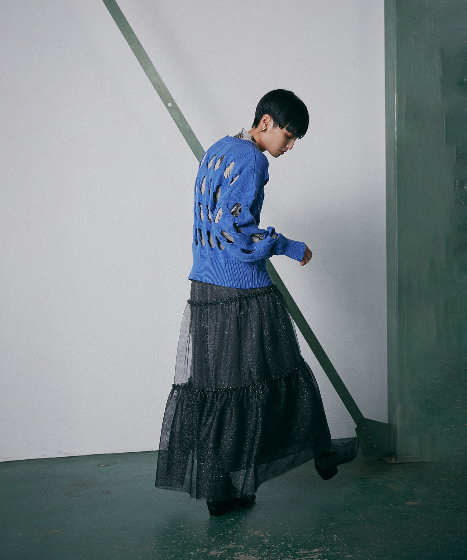 チュールレイヤードスカート