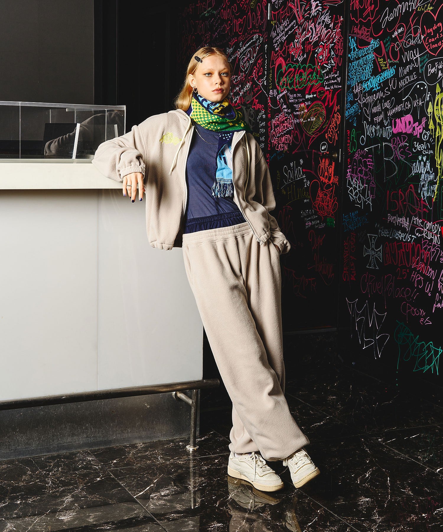 UMBRO × ROSE BUD/DOUBLE WAIST FLEECE PANTS