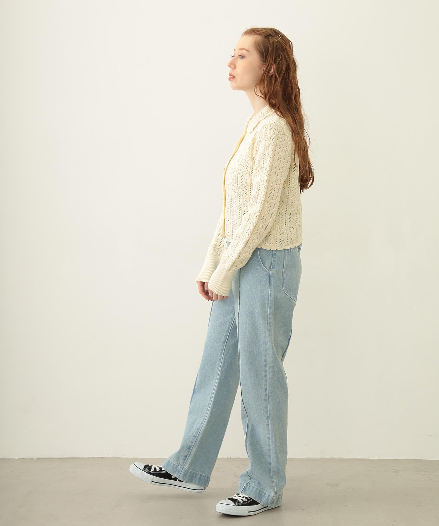 OPENWORK KNIT CARDIGAN