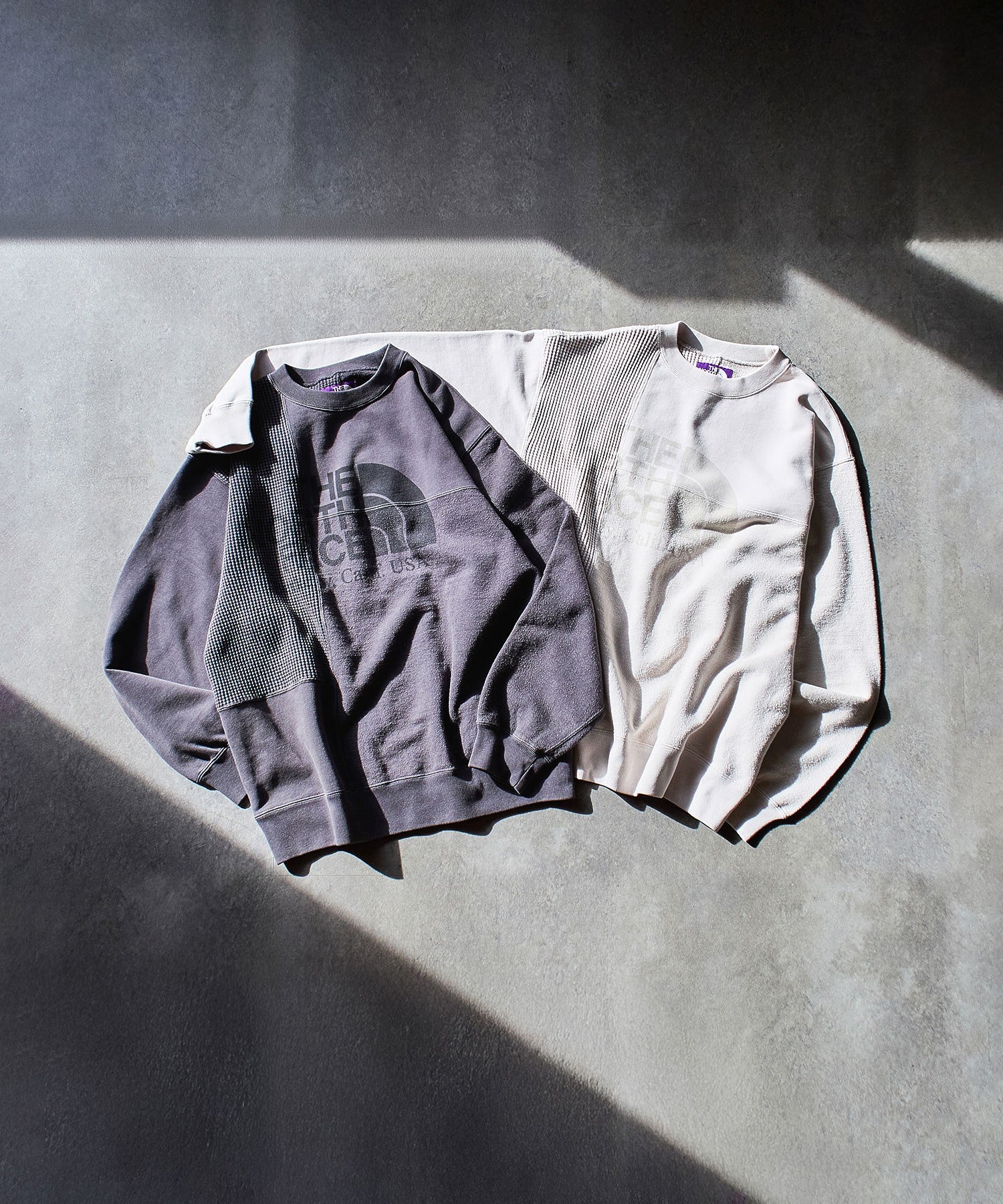 THE NORTH FACE Purple Label/FIELD PATCHWORKED CREWNECK