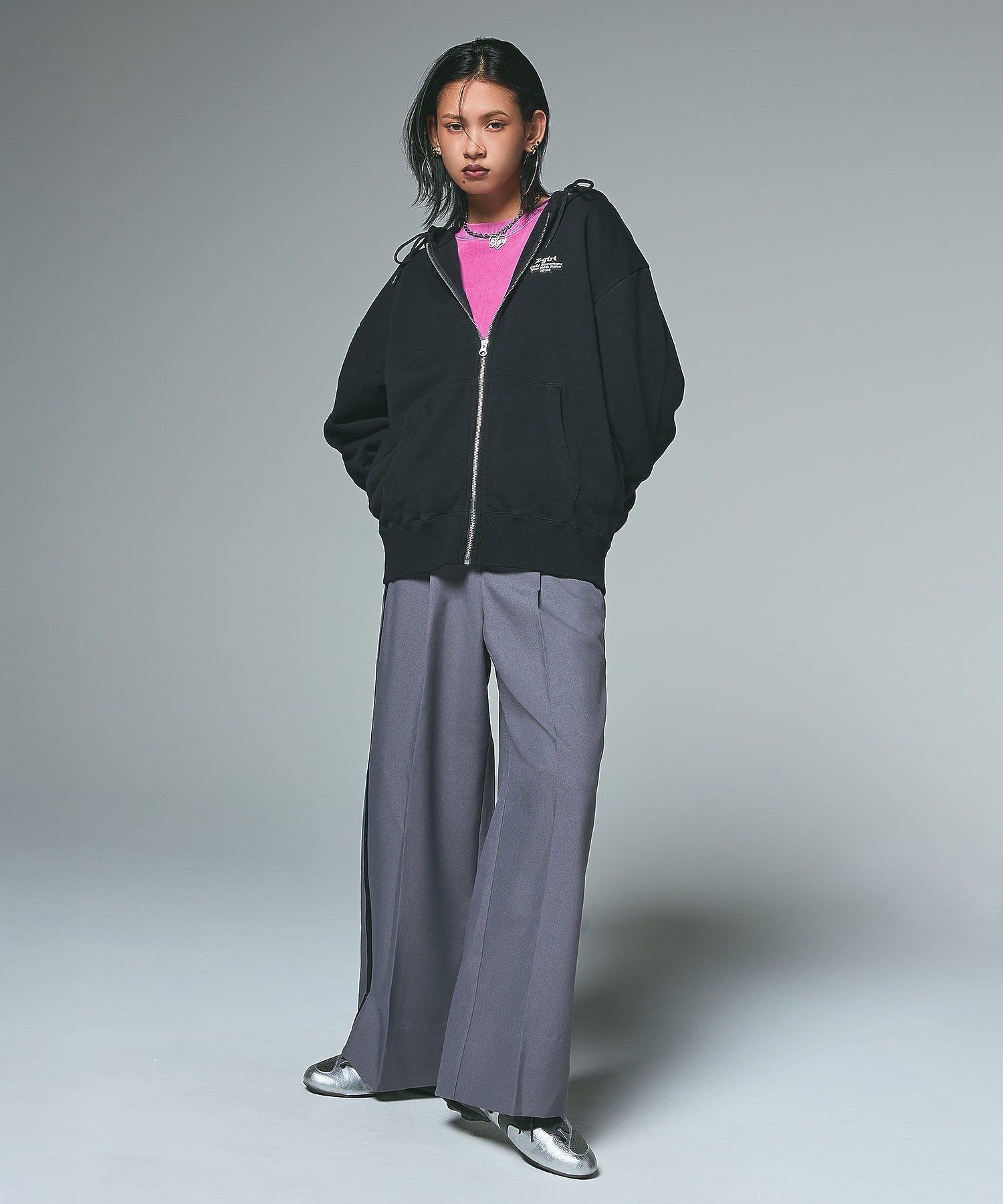 MESSAGE AND FACE ZIP UP SWEAT HOODIE