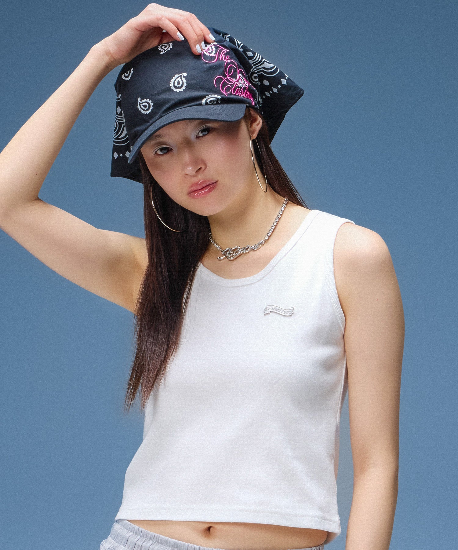 METAL NAME LOGO TANK TOP