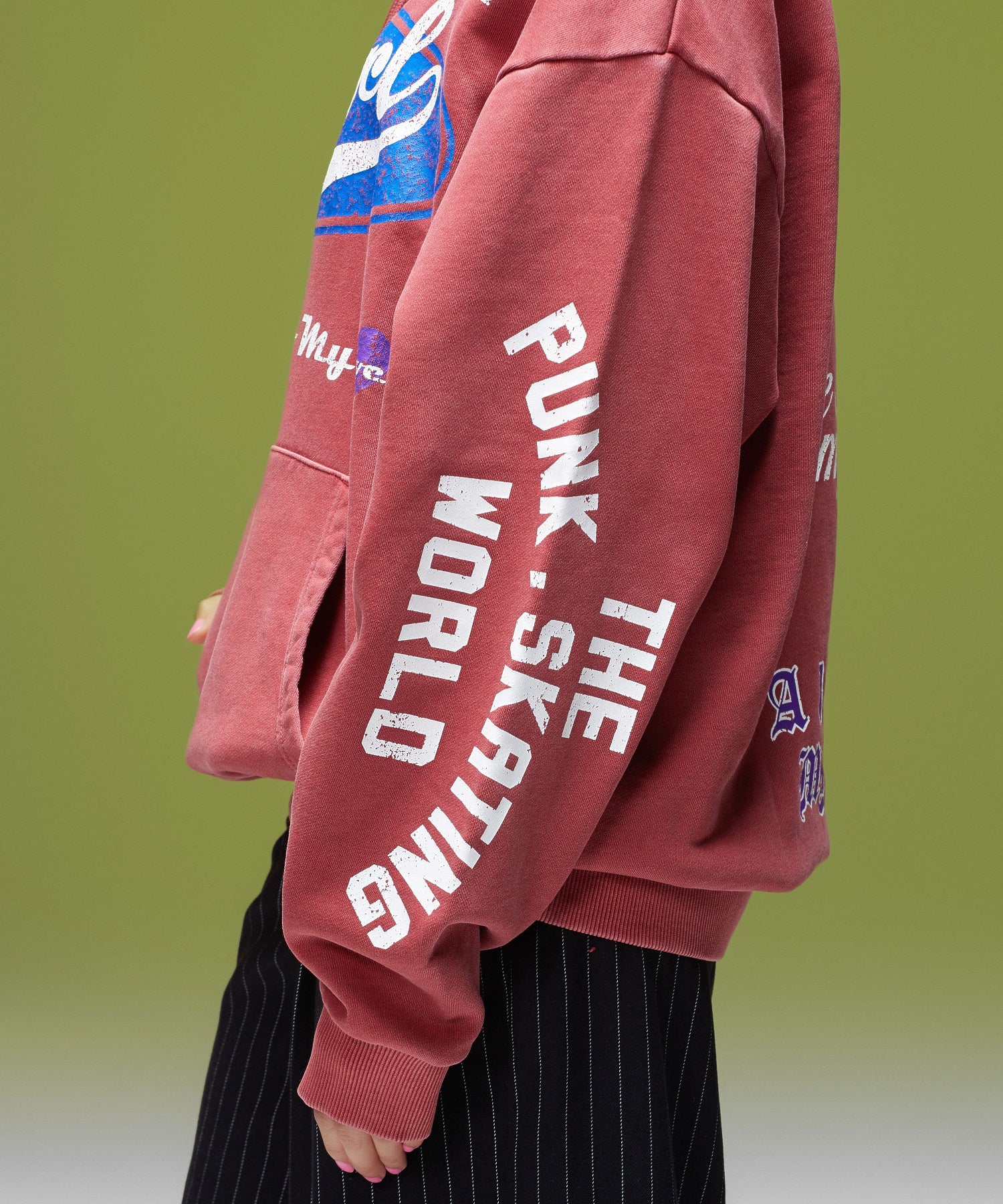 FADED MIX LOGO SWEAT HOODIE