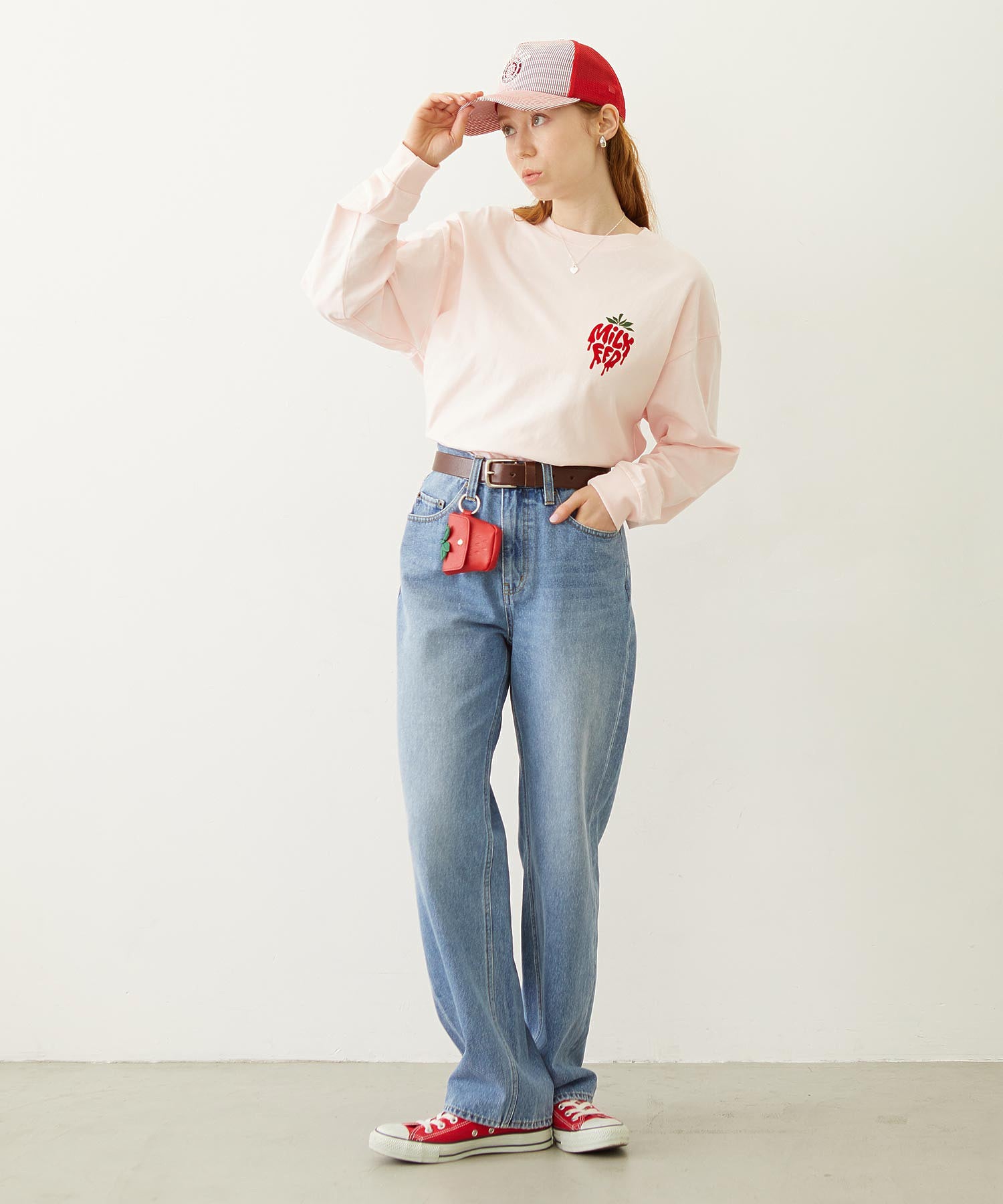 MILKFED. EMBROIDERED DENIM PANTS