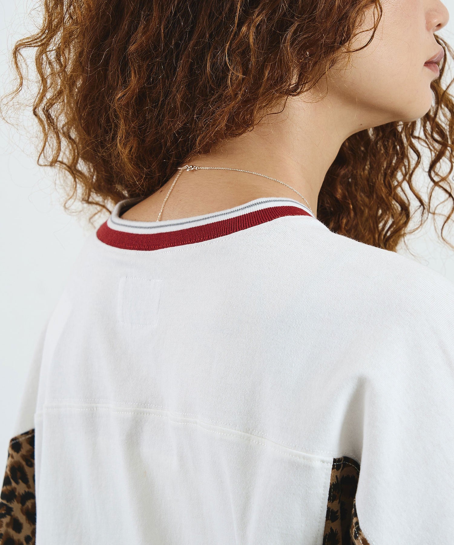 OKIRAKU×ROSEBUD/LEOPARD PANEL FOOTBALL TOP
