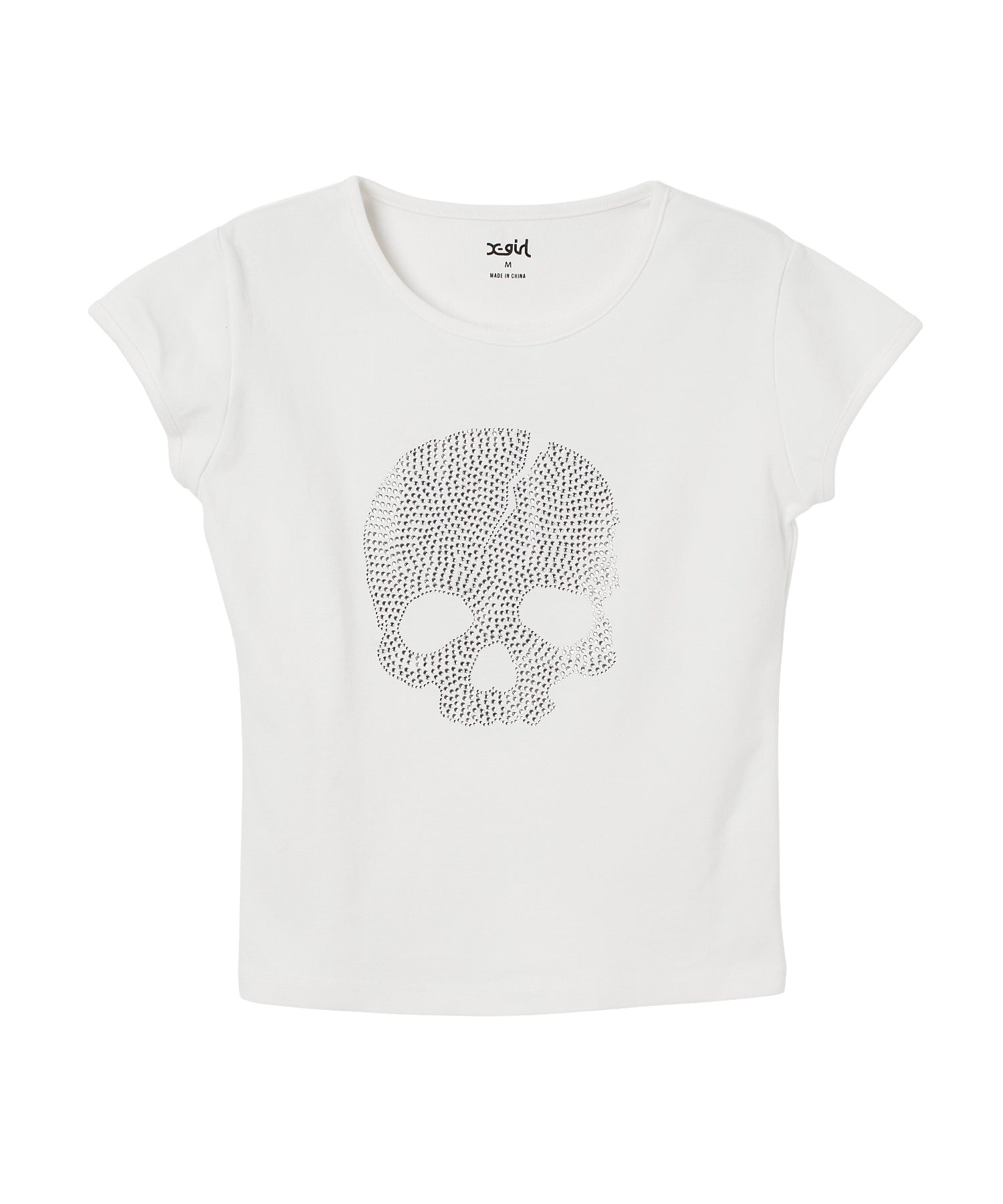 RHINESTONE SKULL S/S BABY TEE