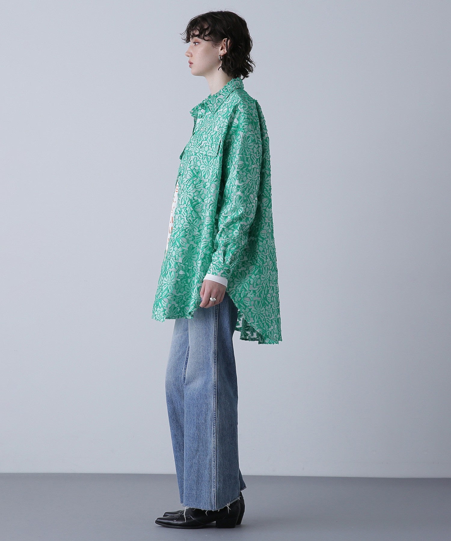 GENE HEAVENS/フラワーシアードビー ワークポケットビッグシャツ