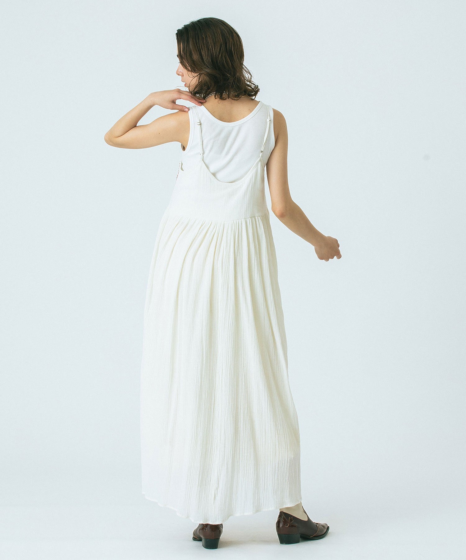 HLAADA for ROSE BUD/EMBROIDERY SLIP DRESS