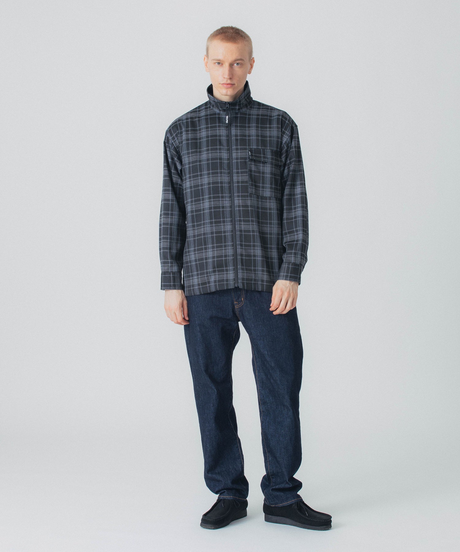 FULL ZIP PLAID SHIRT