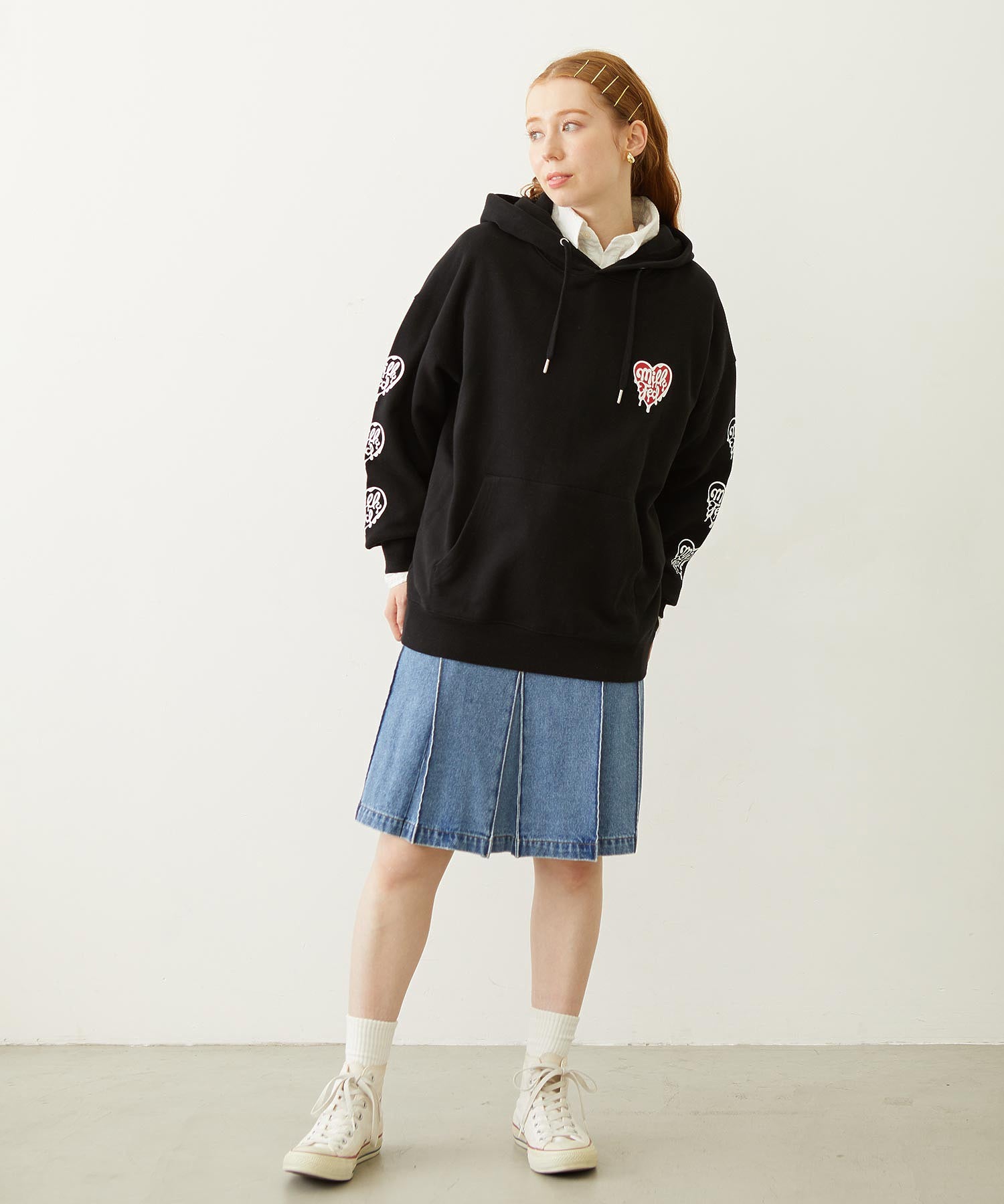 MELTY HEART WIDE HOODIE SWEAT