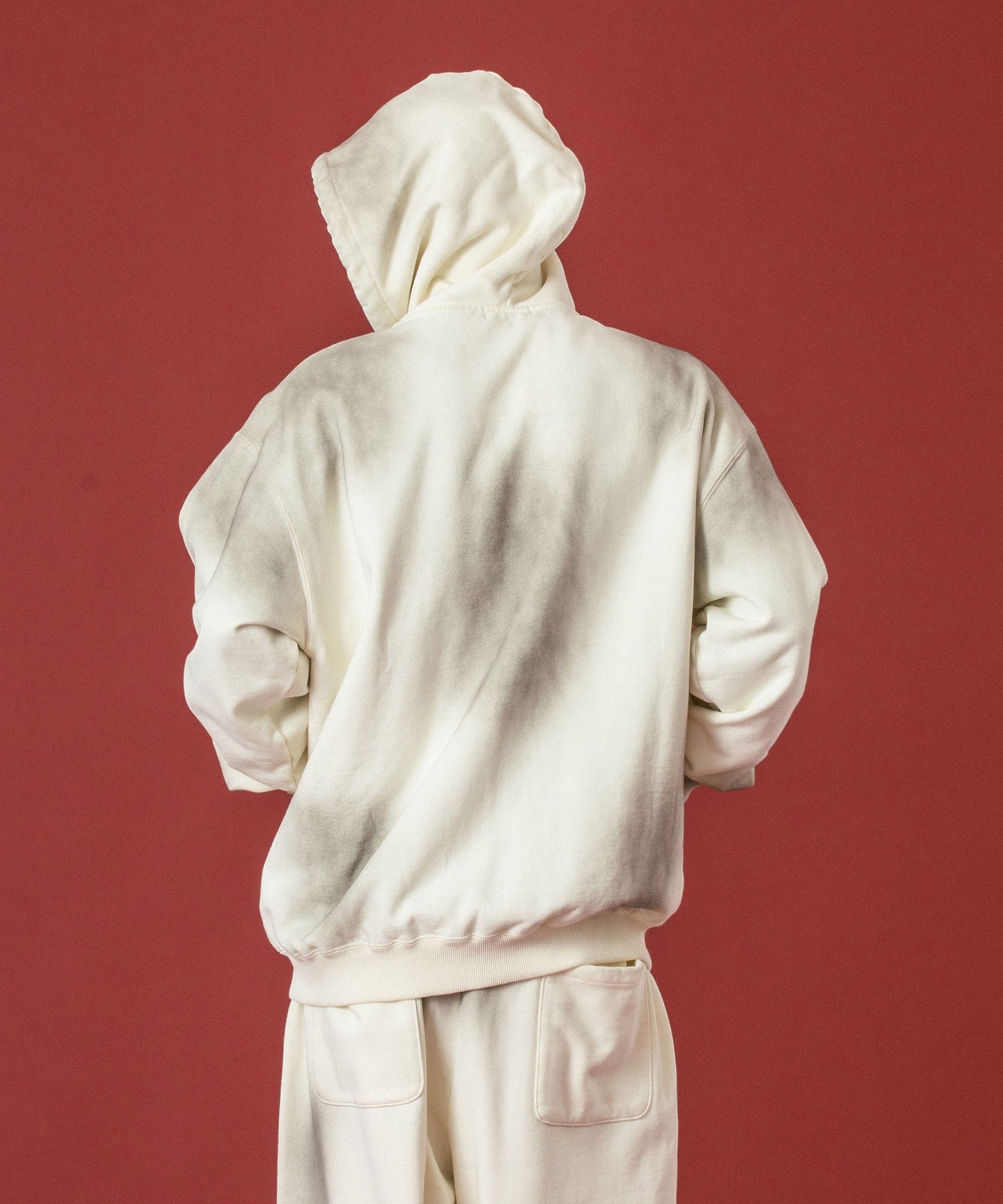 SPRAY DYED ZIP UP HOODED SWEATSHIRT