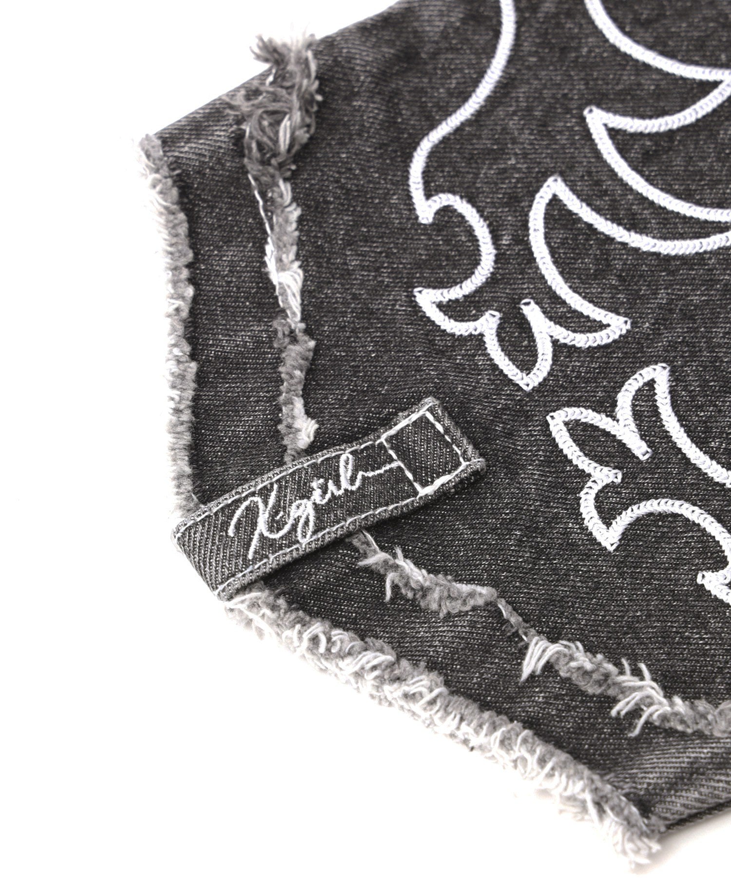 EMBROIDERED DENIM LEG WARMER