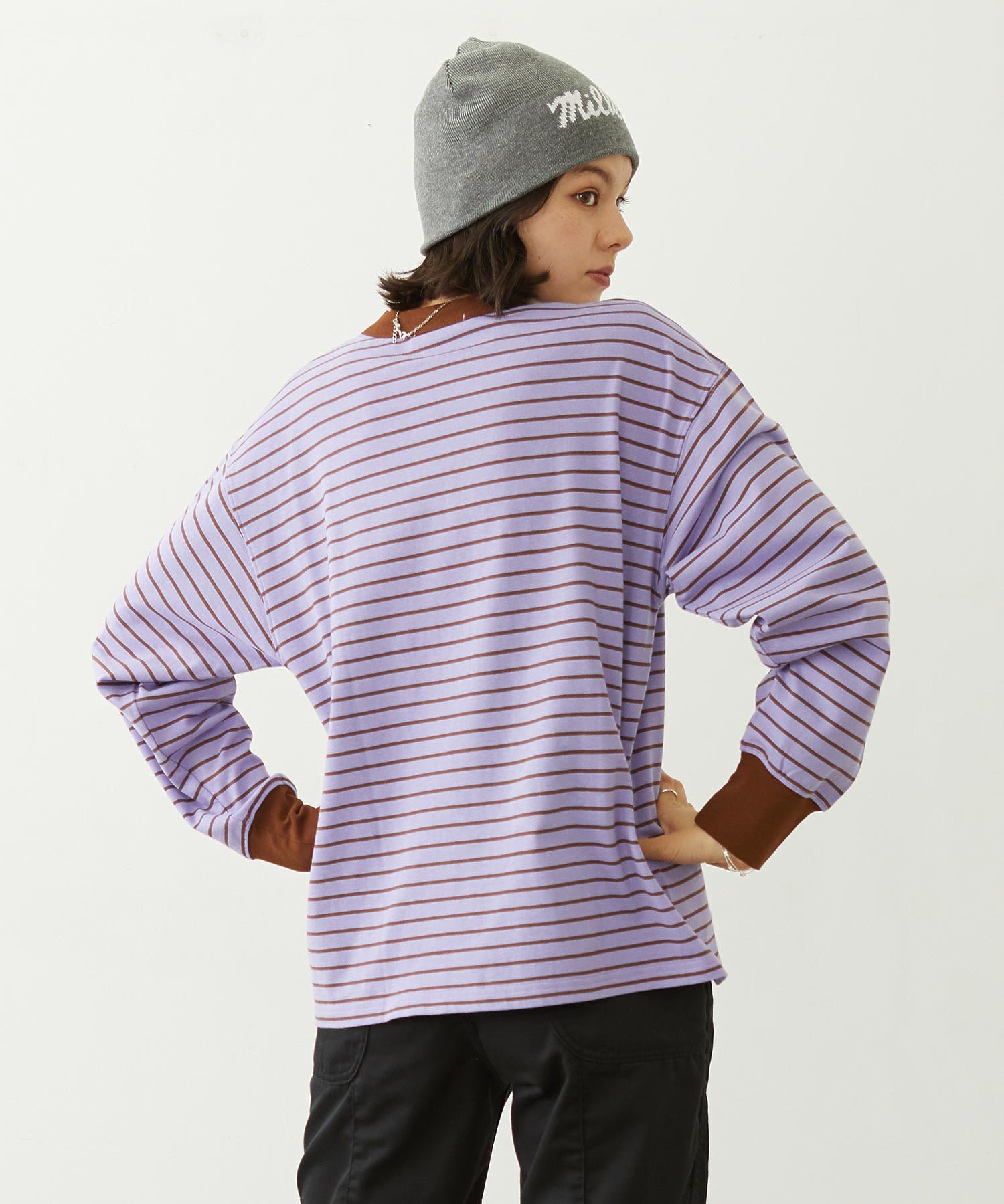 STRIPED L/S TOP