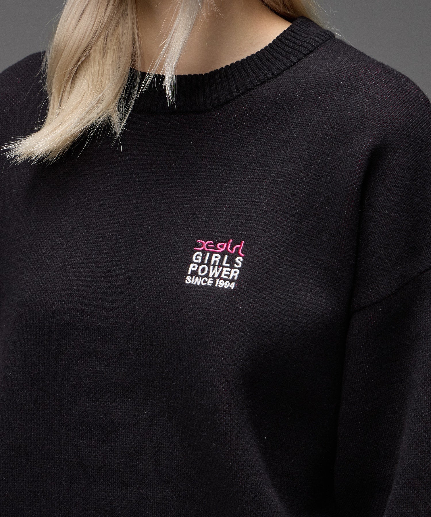 BOX LOGO AND FACE JACQUARD KNIT TOP