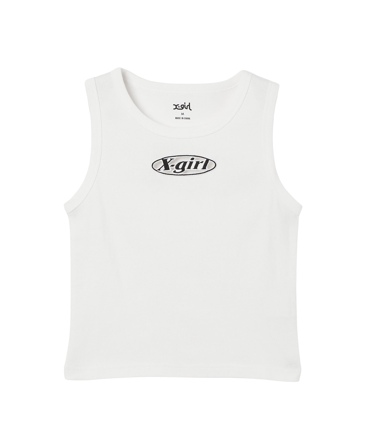 HOLLOW OUT OVAL LOGO TANK TOP