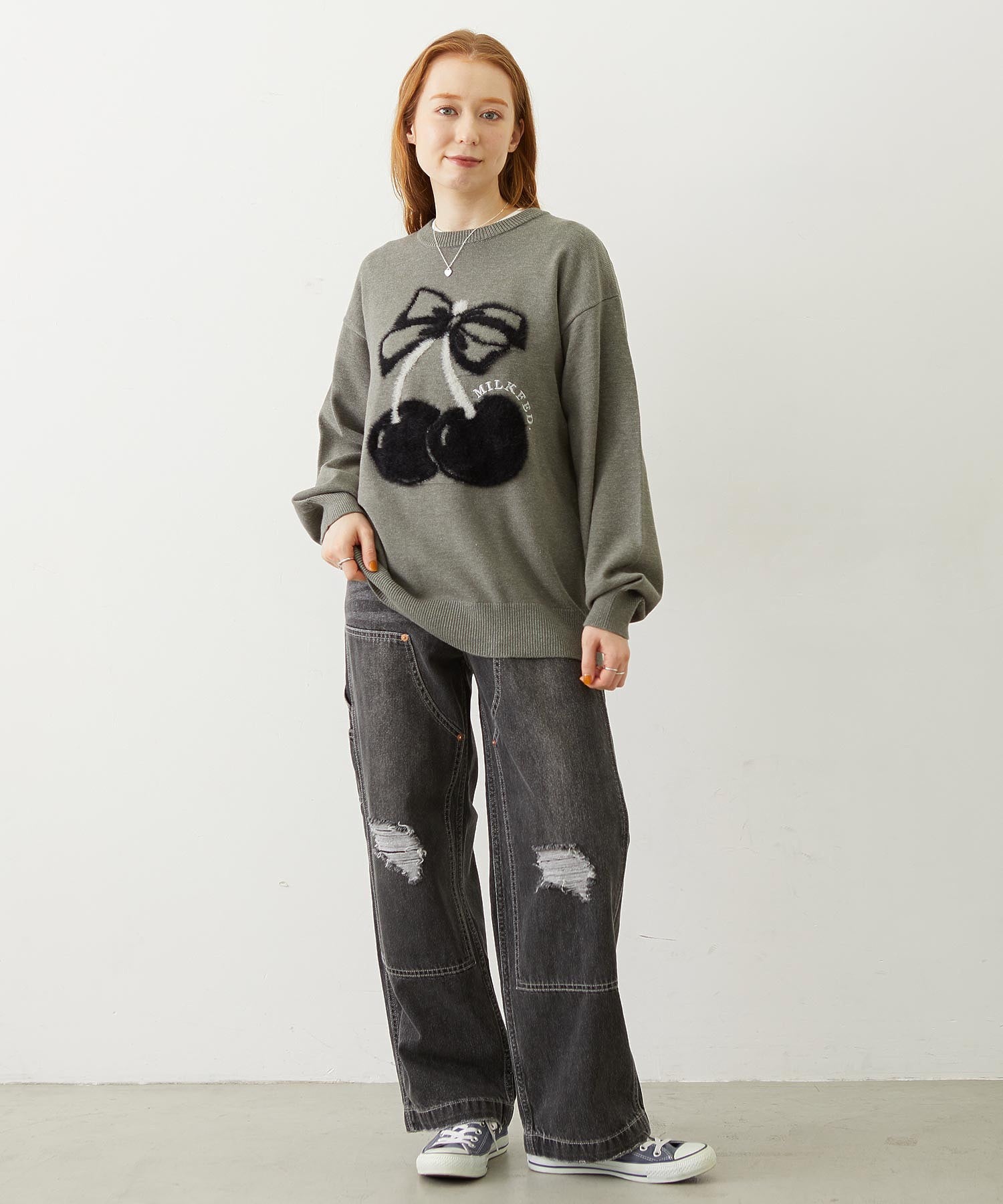 CHERRY LOGO KNIT TOP