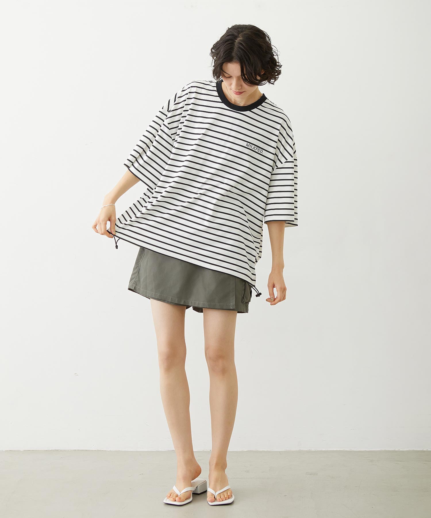 MILKFED. DRAWSTRING BIG S/S TEE