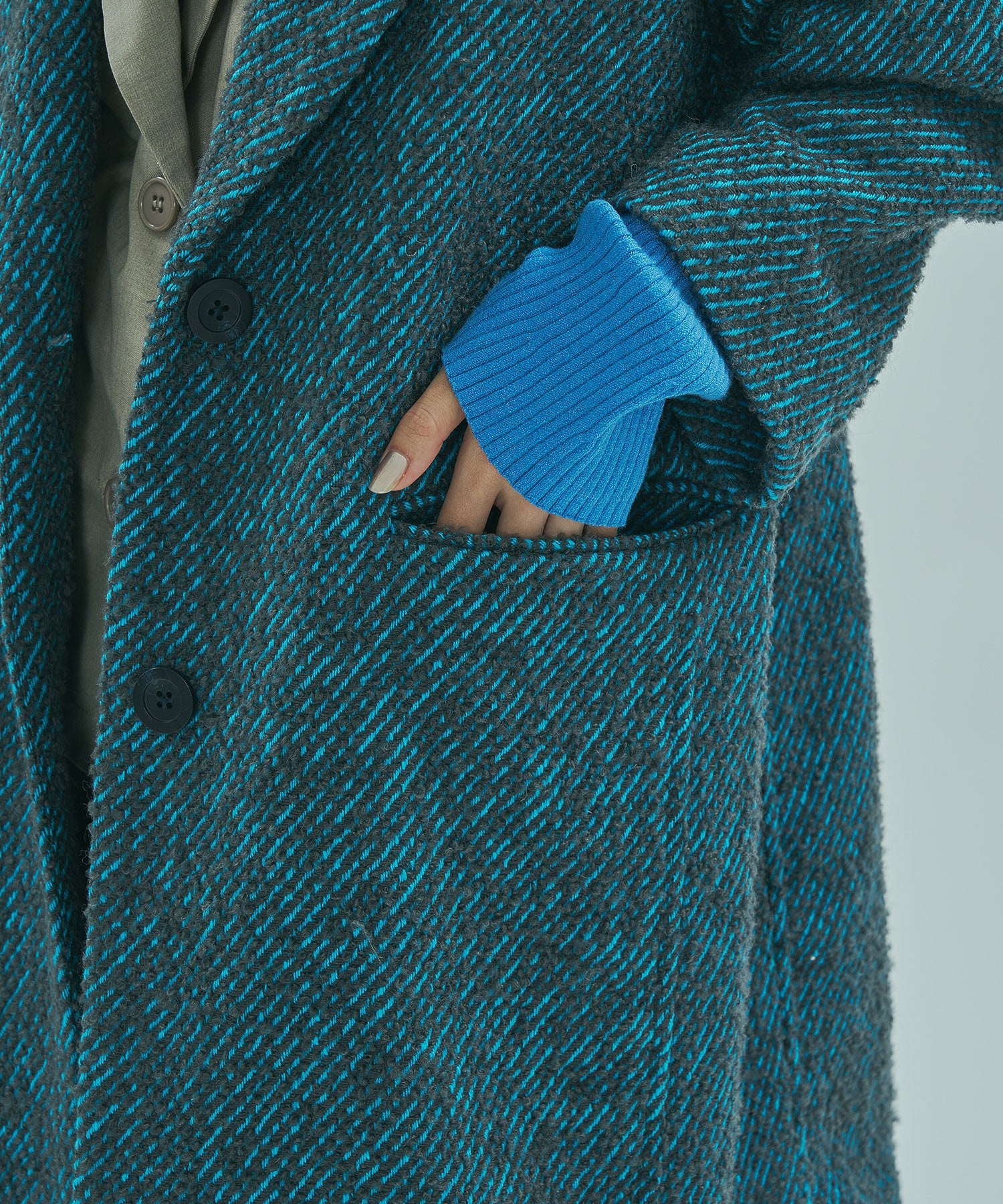 mici/TWEED TAILORED COLLAR COAT