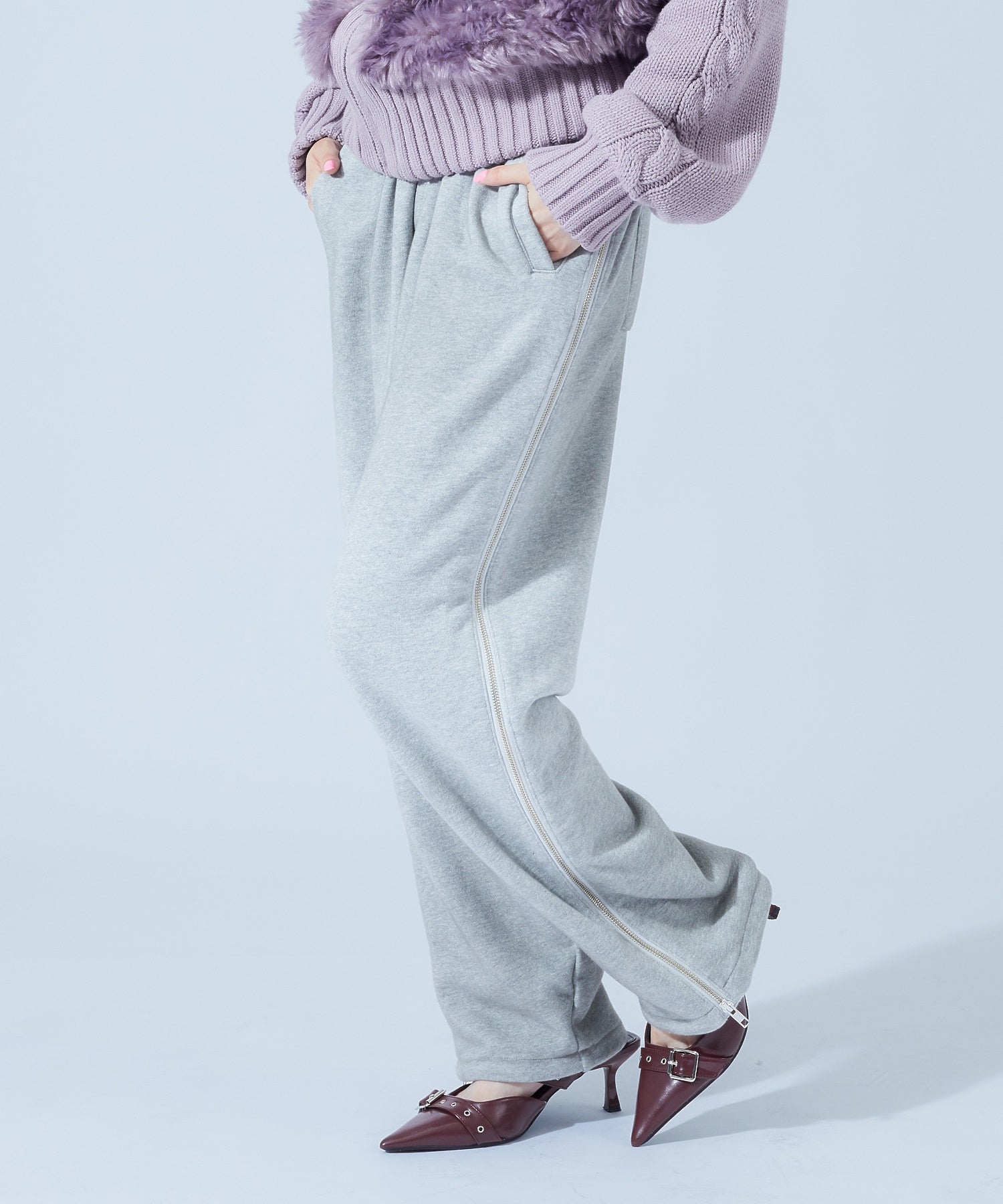FADED SIDE ZIP SWEATPANTS