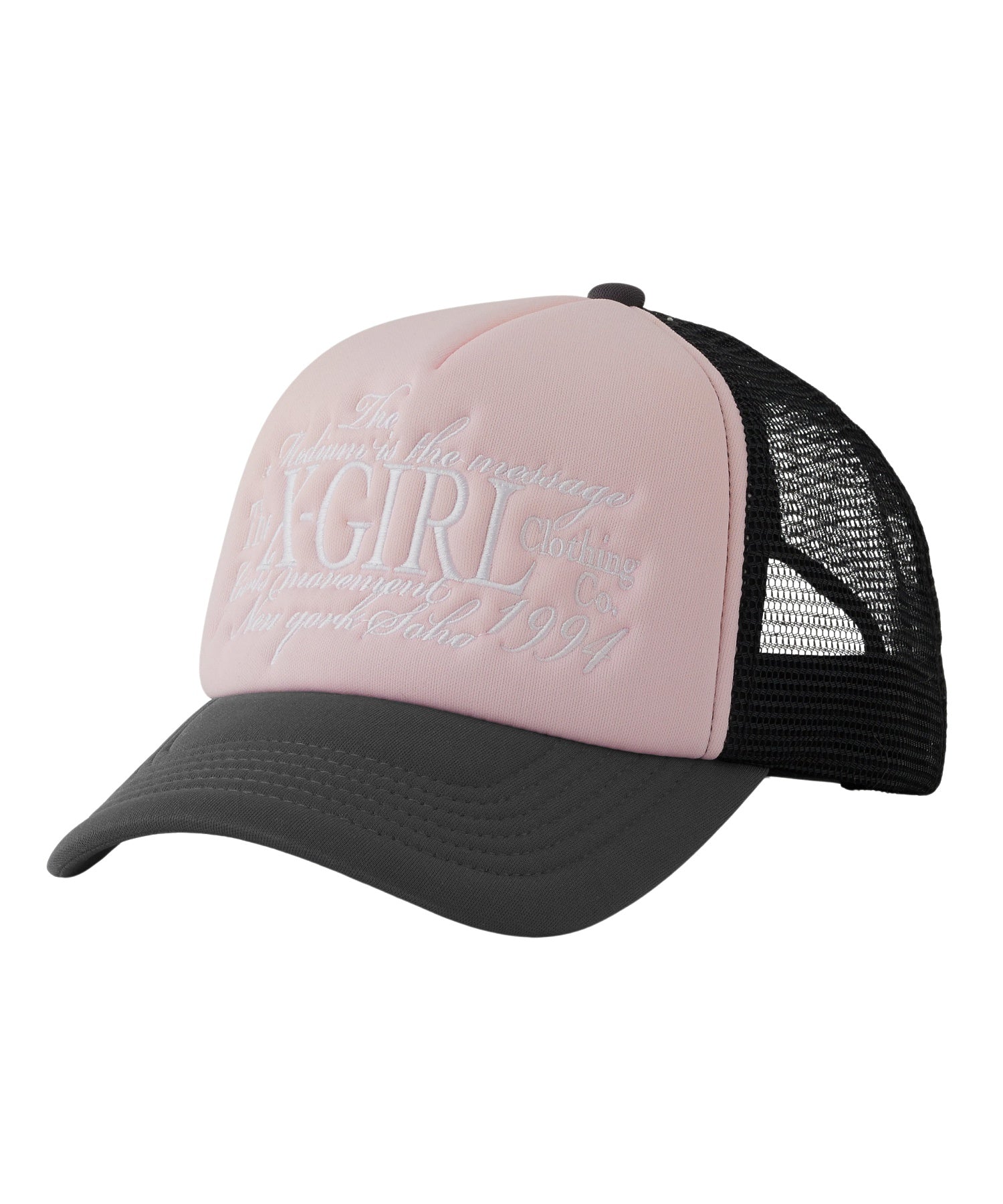 LETTERING LOGO EMBROIDERED TRUCKER CAP
