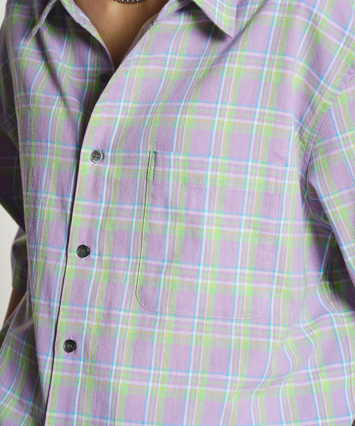 OKIRAKU×ROSEBUD/BACK PRINT CHECK SHIRT