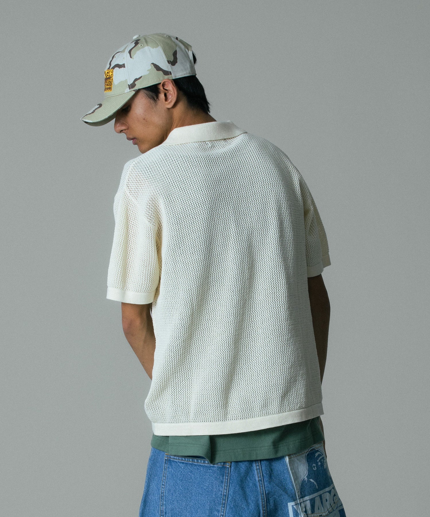 MESH KNIT POLO SHIRT