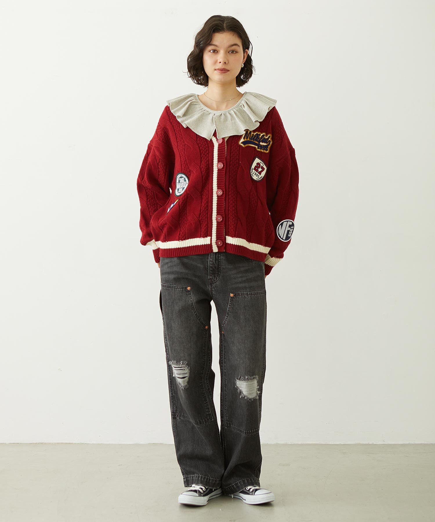 CRICKET KNIT PATCH CARDIGAN