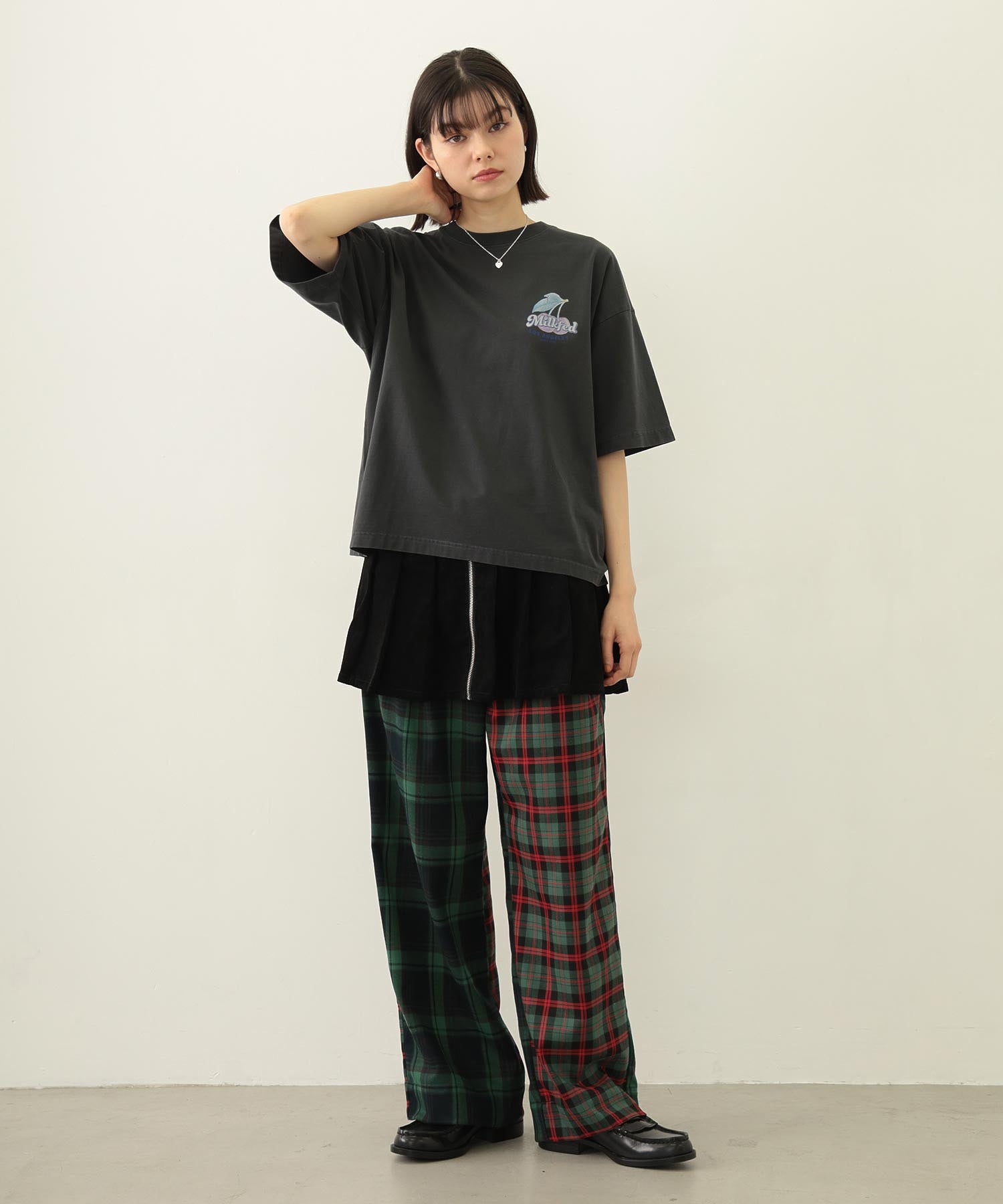 COMBINATION PLAID PANTS