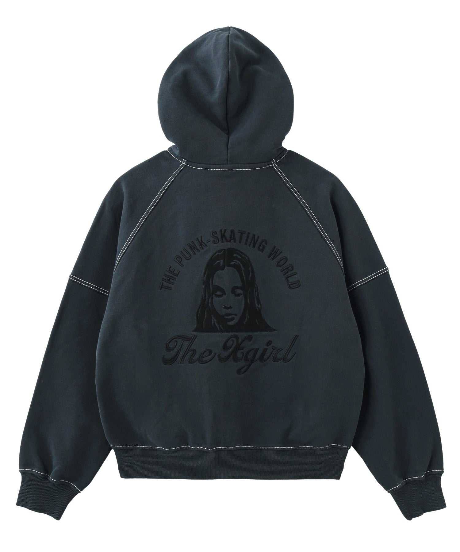 ARCH LOGO AND FACE HOODED SWEAT JACKET