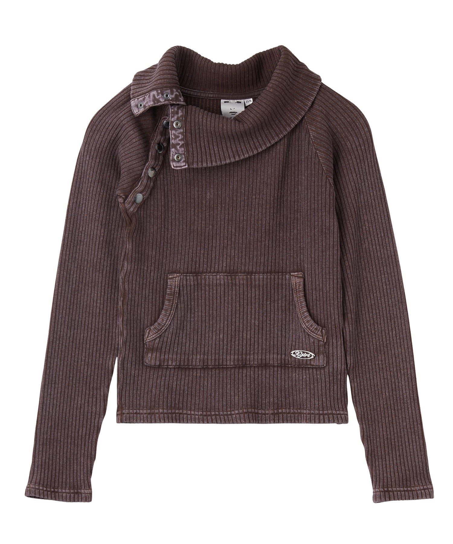 DEFORMED NECK FADED RIB TOP