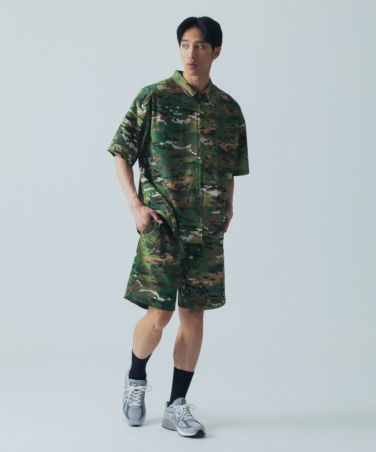 WILDTHINGS/ワイルドシングス/PRINT SLANT S/S SHIRT/WT24035AD