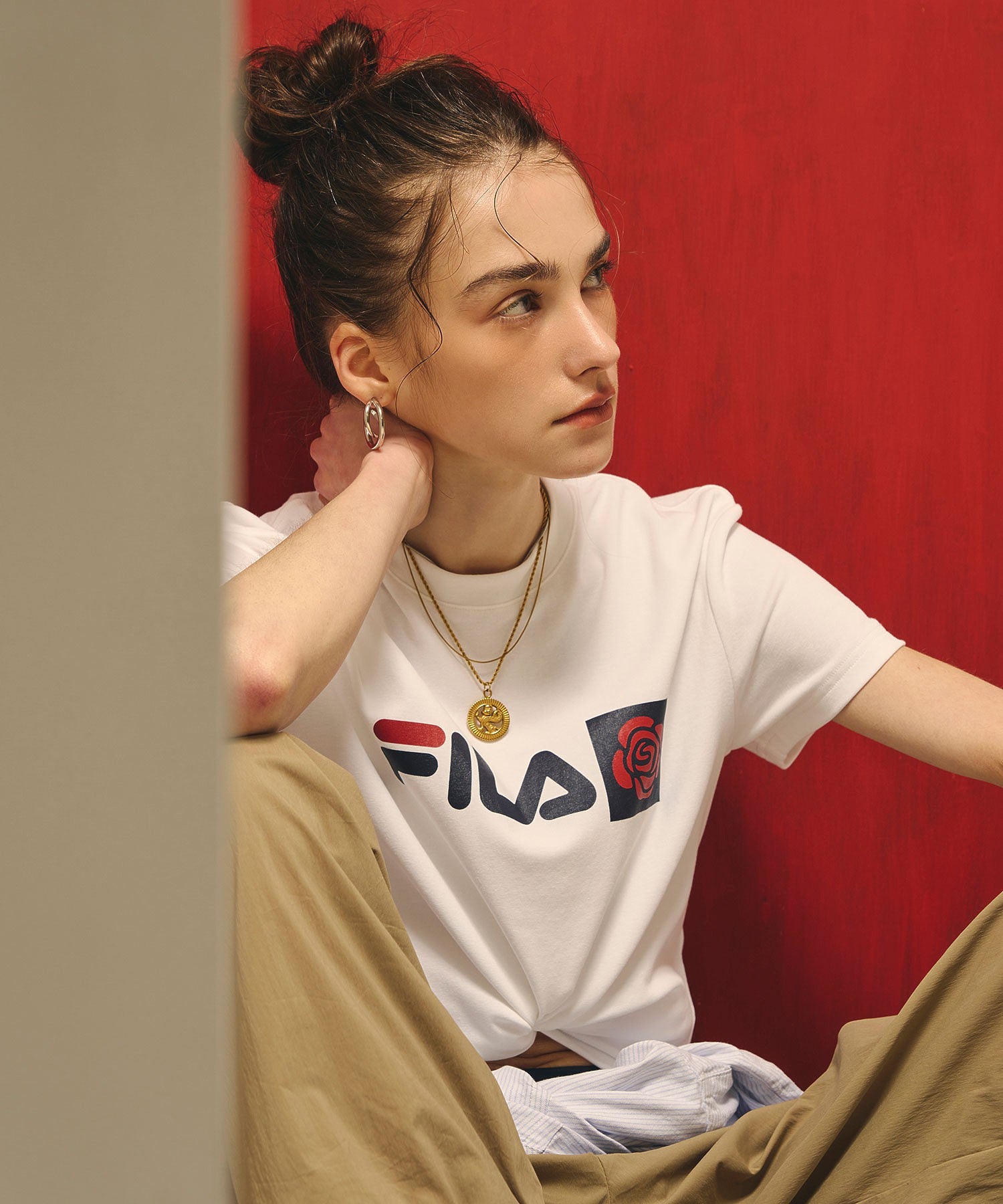 FILAⅹROSEBUD FILA ROSE T-SHIRTS