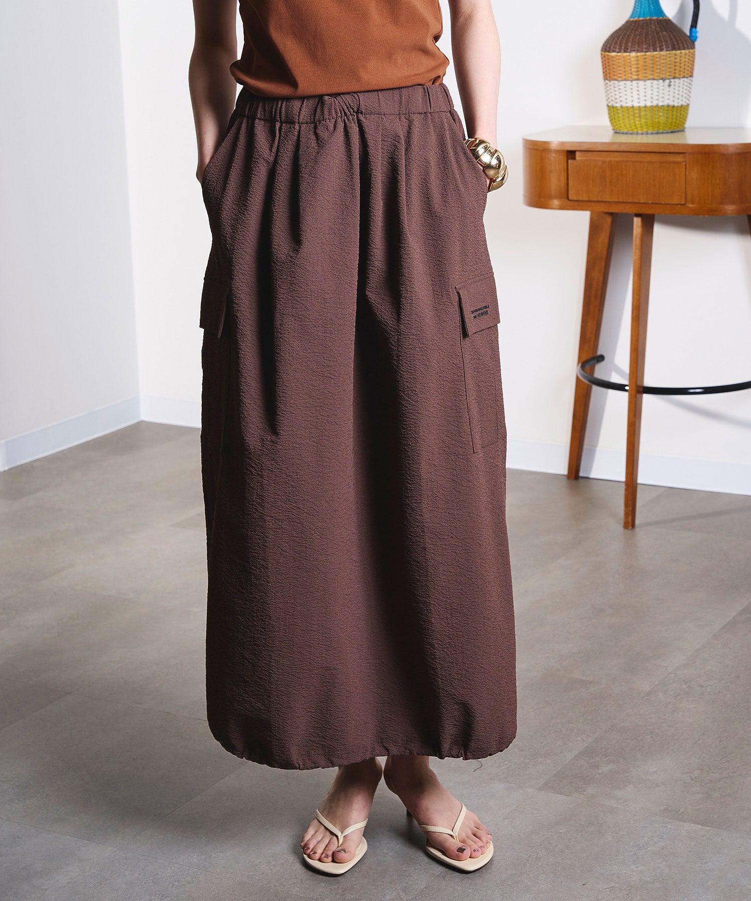 GENE HEAVENS x THOUSAND MILE/CARGO POCKET MAXI SKIRT