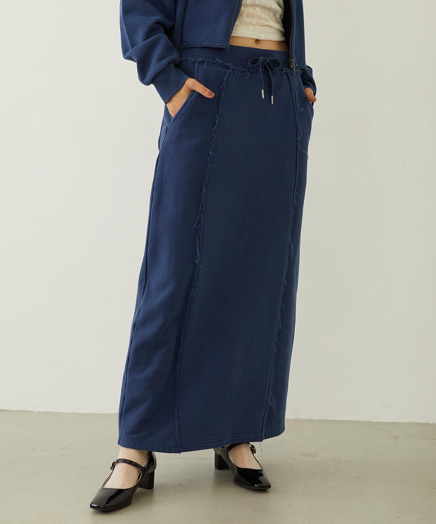 FADED SWEAT LONG SKIRT